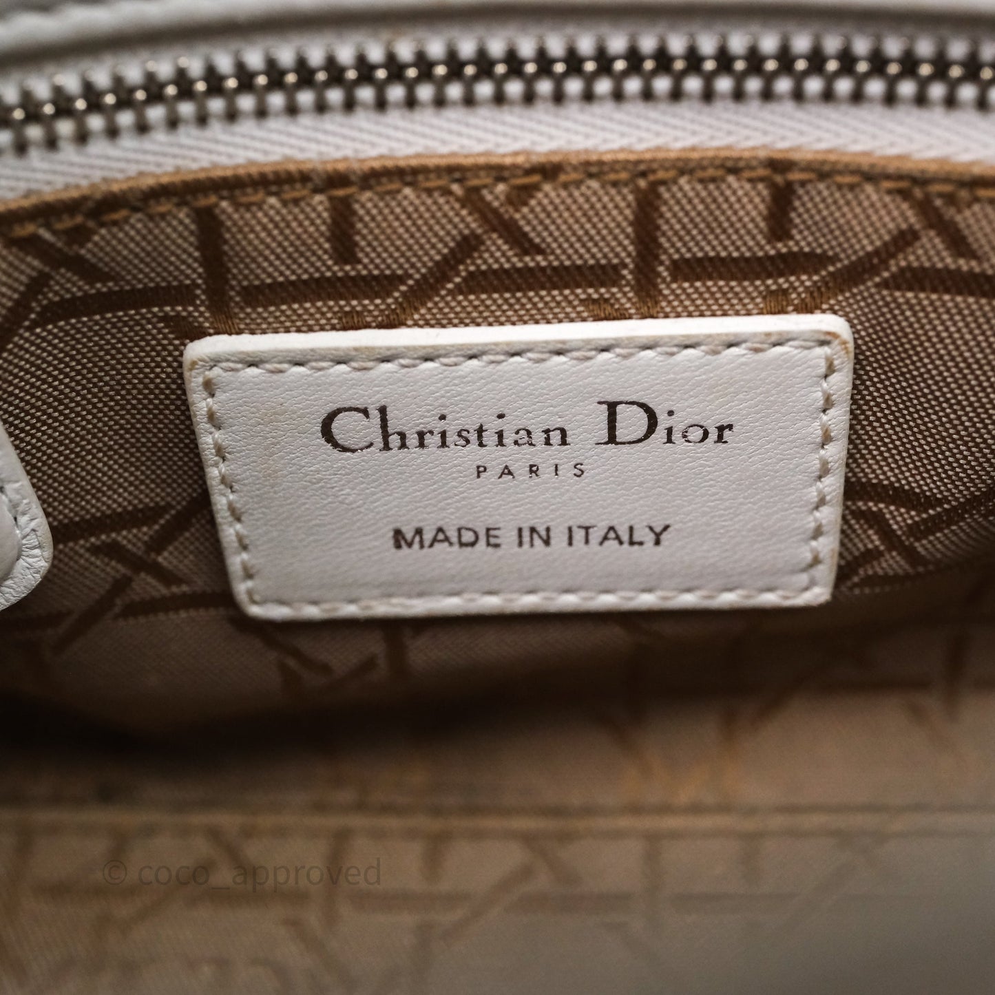 Christian Dior Cannage Mini Lady Dior White Silver Hardware