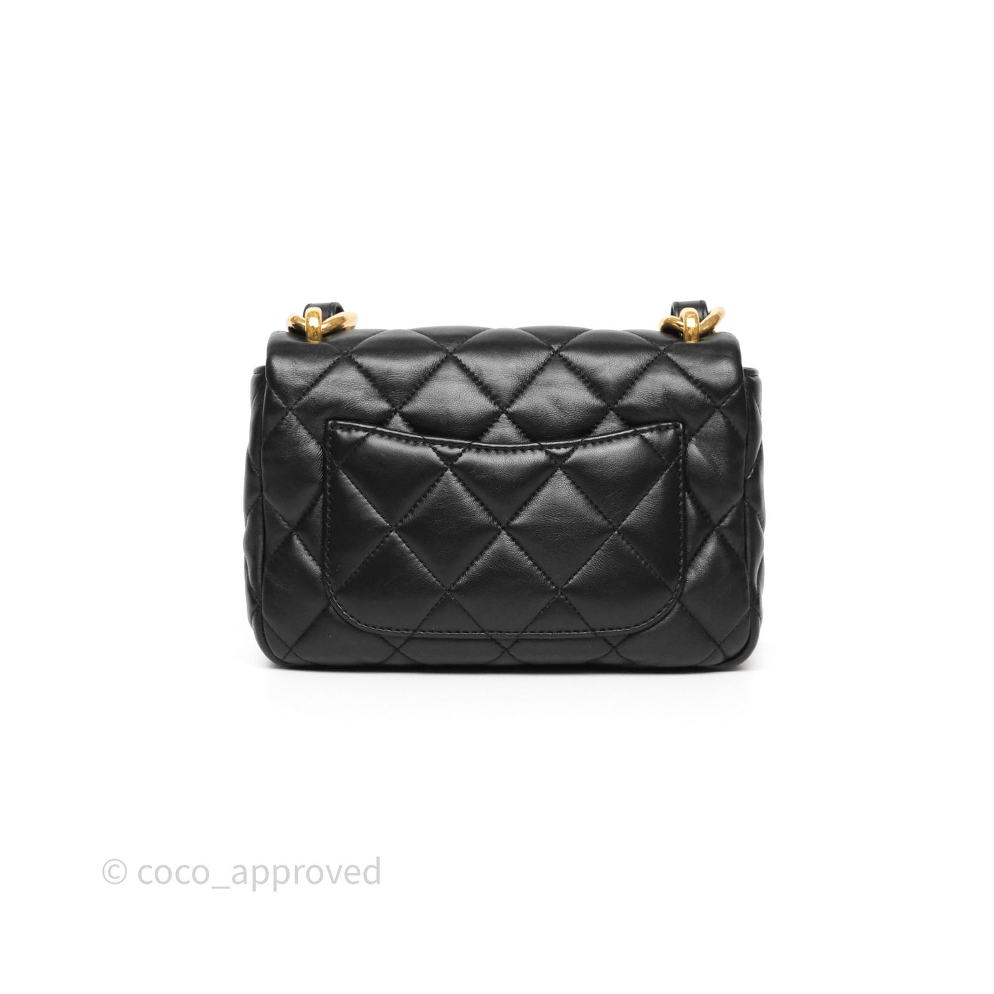 Chanel Small CC Funky Town Flap Quilted Black Lambskin Aged Gold Hardware