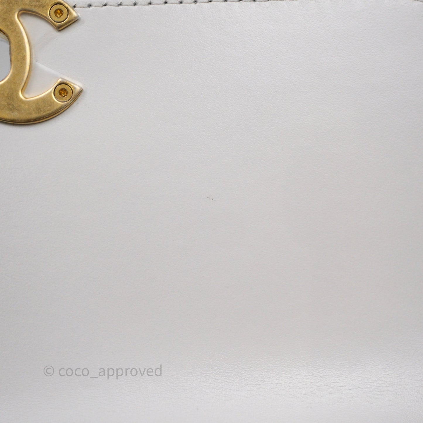 Chanel Mini Perfect Fit Adjustable Chain White Calfskin Aged Gold Hardware