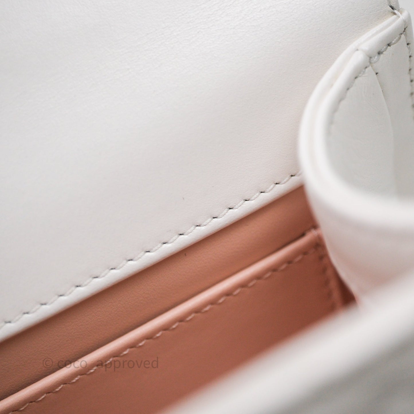 Chanel Mini Perfect Fit Adjustable Chain White Calfskin Aged Gold Hardware