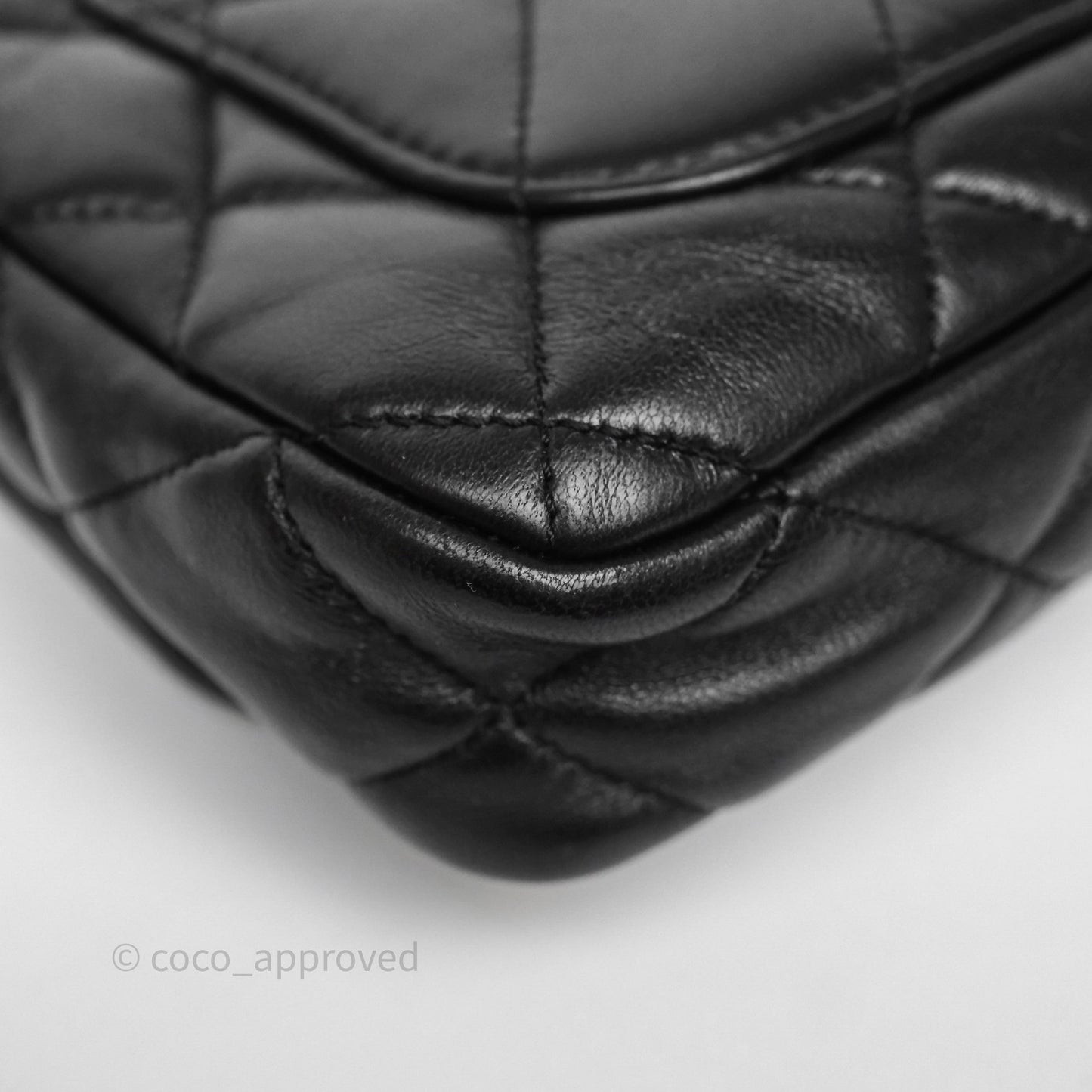Chanel Small CC Funky Town Flap Quilted Black Lambskin Aged Gold Hardware