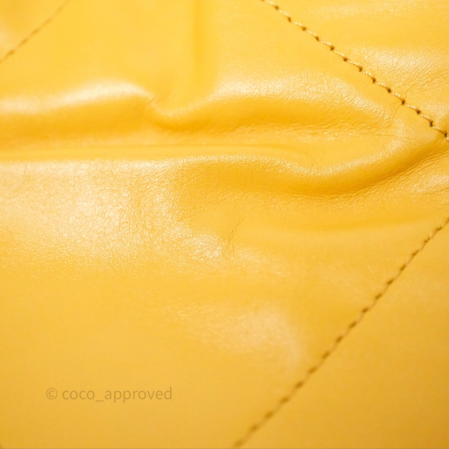 Chanel 22 Mini Bag Mustard Yellow Crumpled Calfskin Aged Gold Hardware