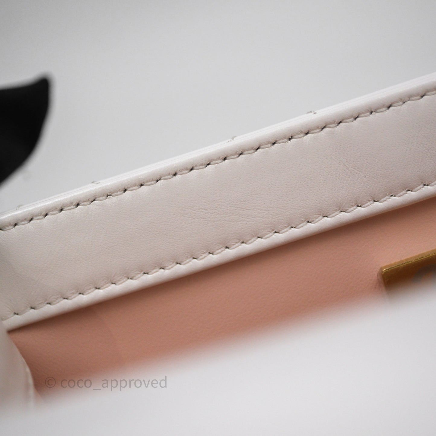 Chanel Mini Perfect Fit Adjustable Chain White Calfskin Aged Gold Hardware