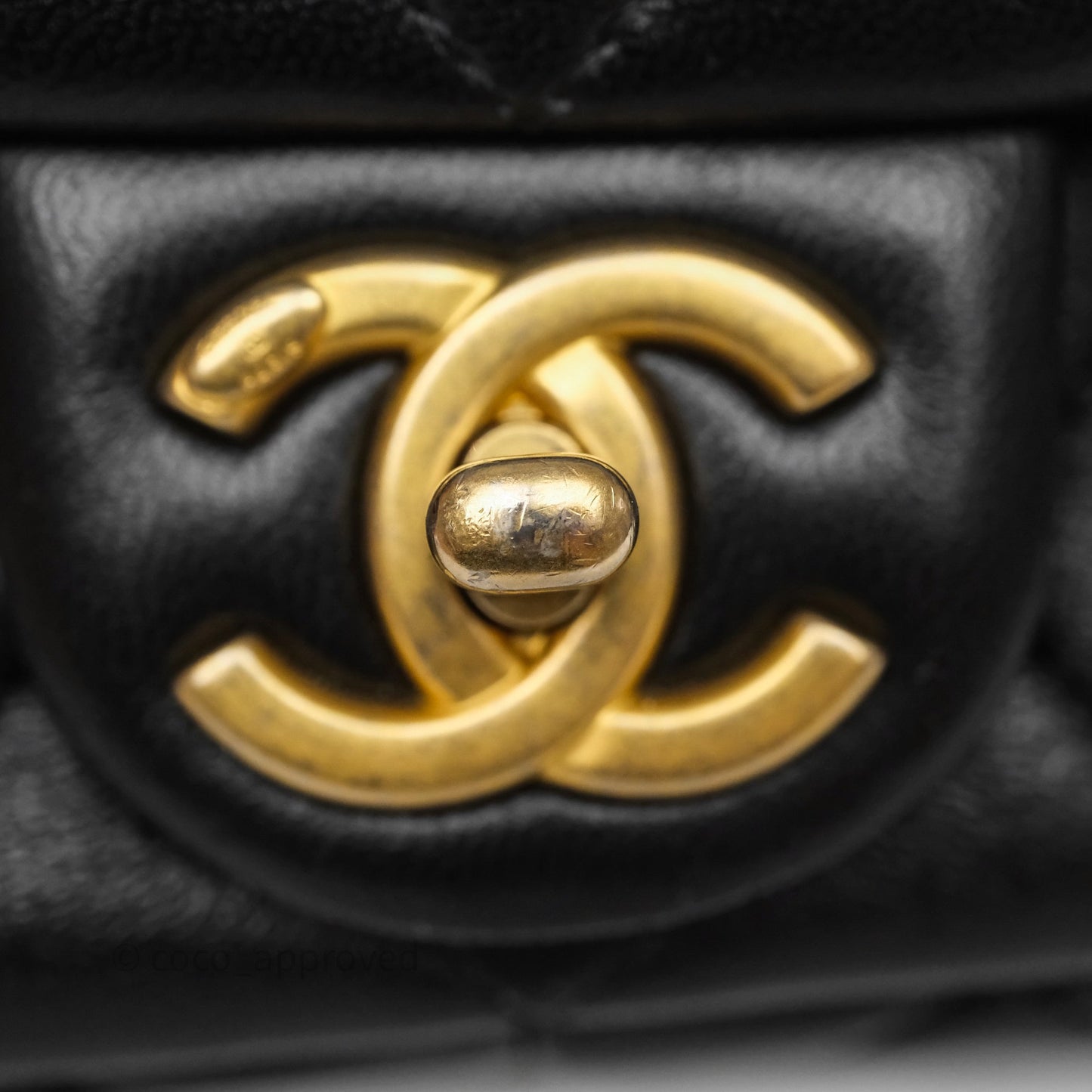 Chanel Small CC Funky Town Flap Quilted Black Lambskin Aged Gold Hardware