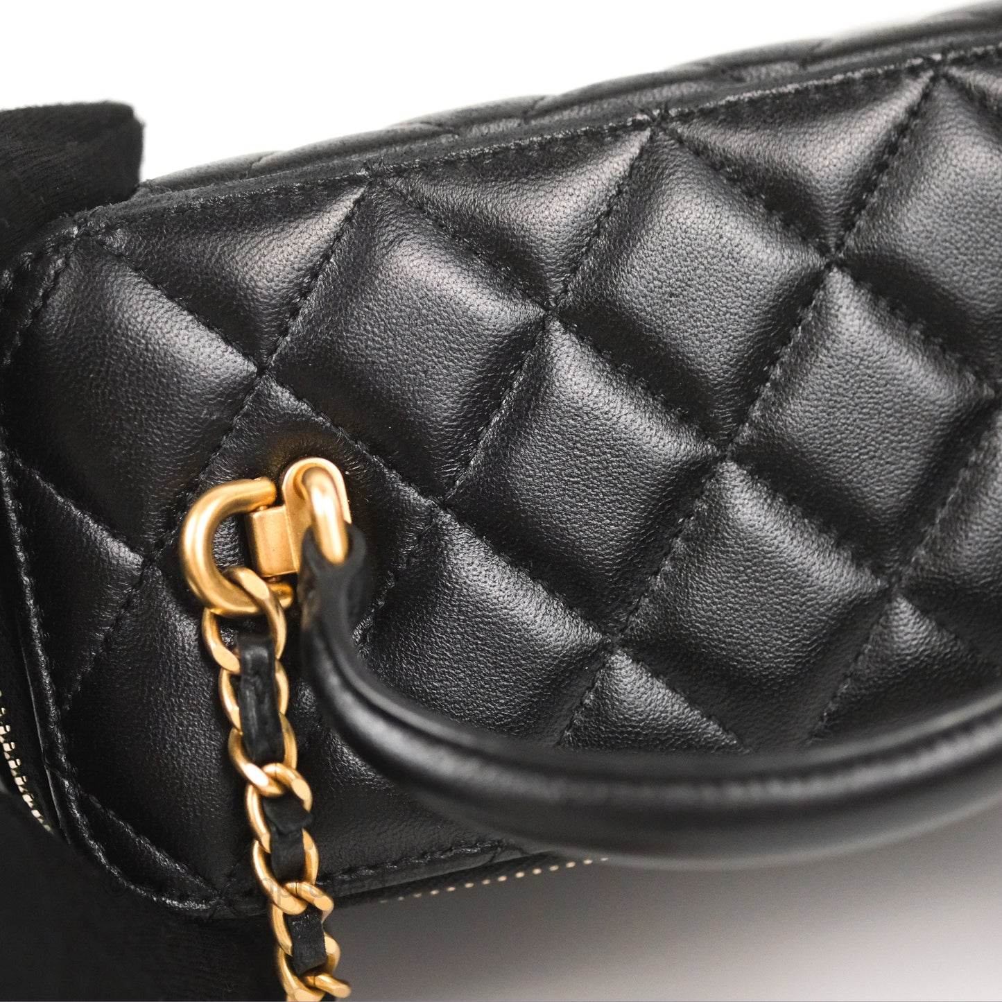 Chanel Vanity Rectangular Top Handle Black Lambskin Gold Hardware