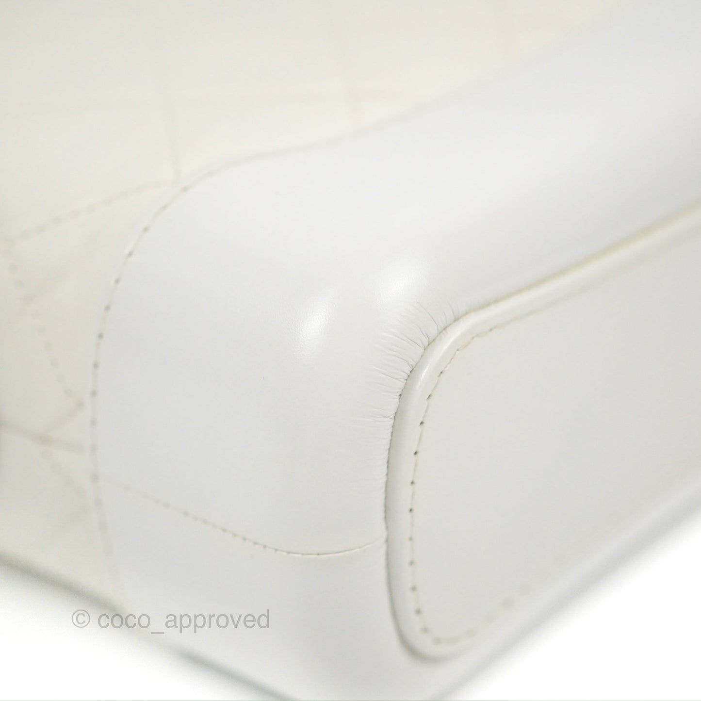 Chanel Quilted Small Gabrielle Hobo White Aged Calfskin Mixed Hardware