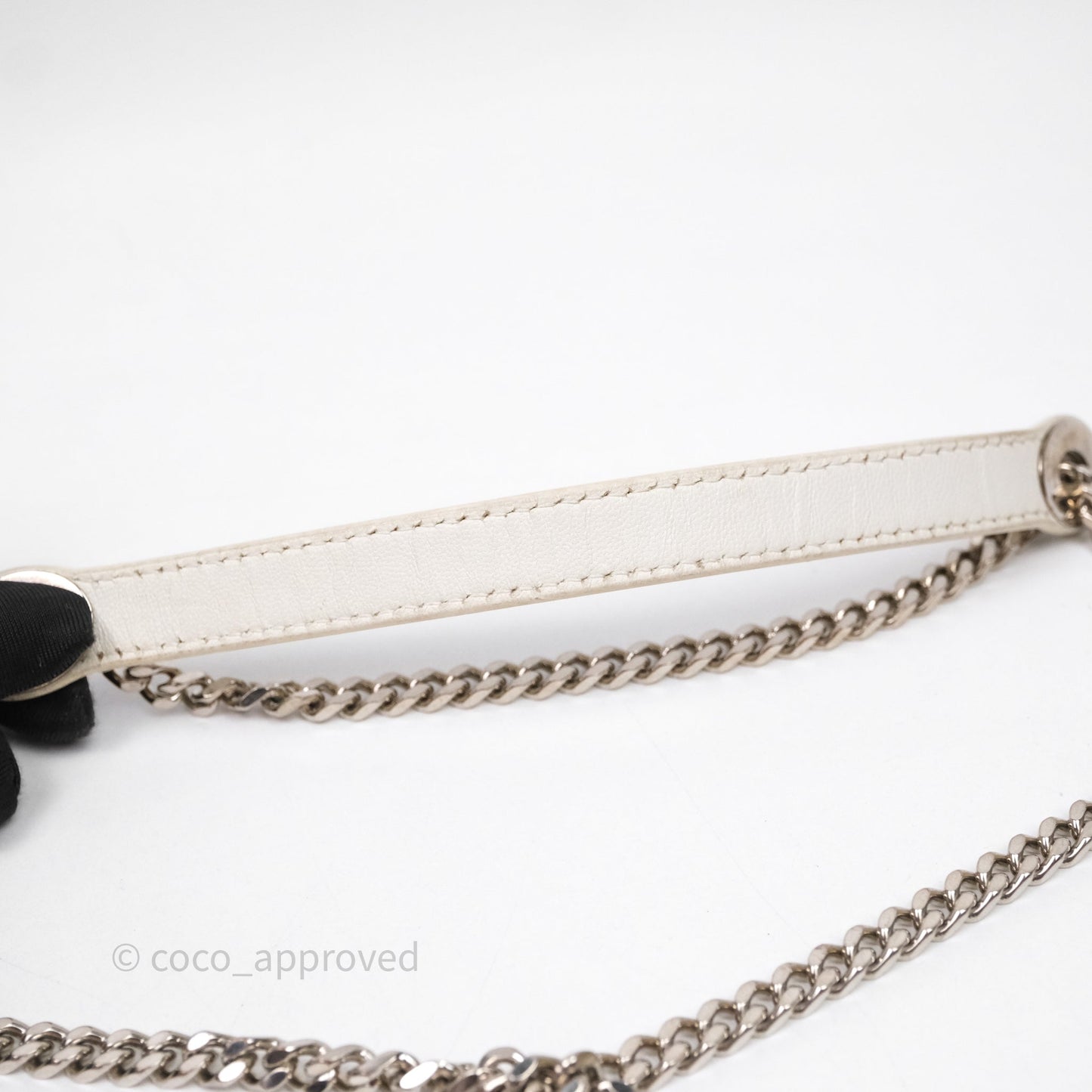 Christian Dior Cannage Mini Lady Dior White Silver Hardware