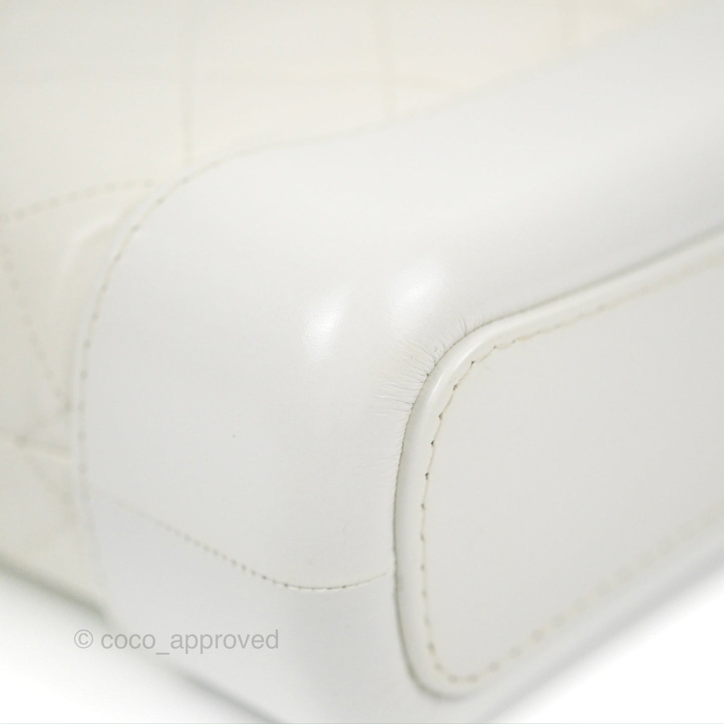 Chanel Quilted Small Gabrielle Hobo White Aged Calfskin Mixed Hardware