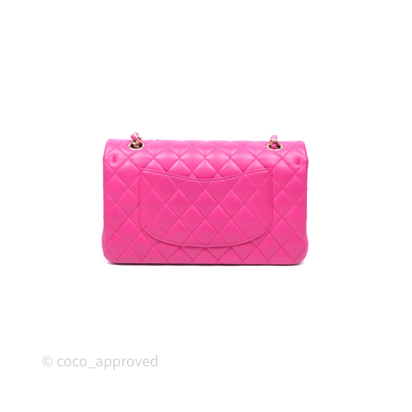 Chanel Classic M/L Medium Flap Quilted Hot Pink Lambskin Gold Hardware