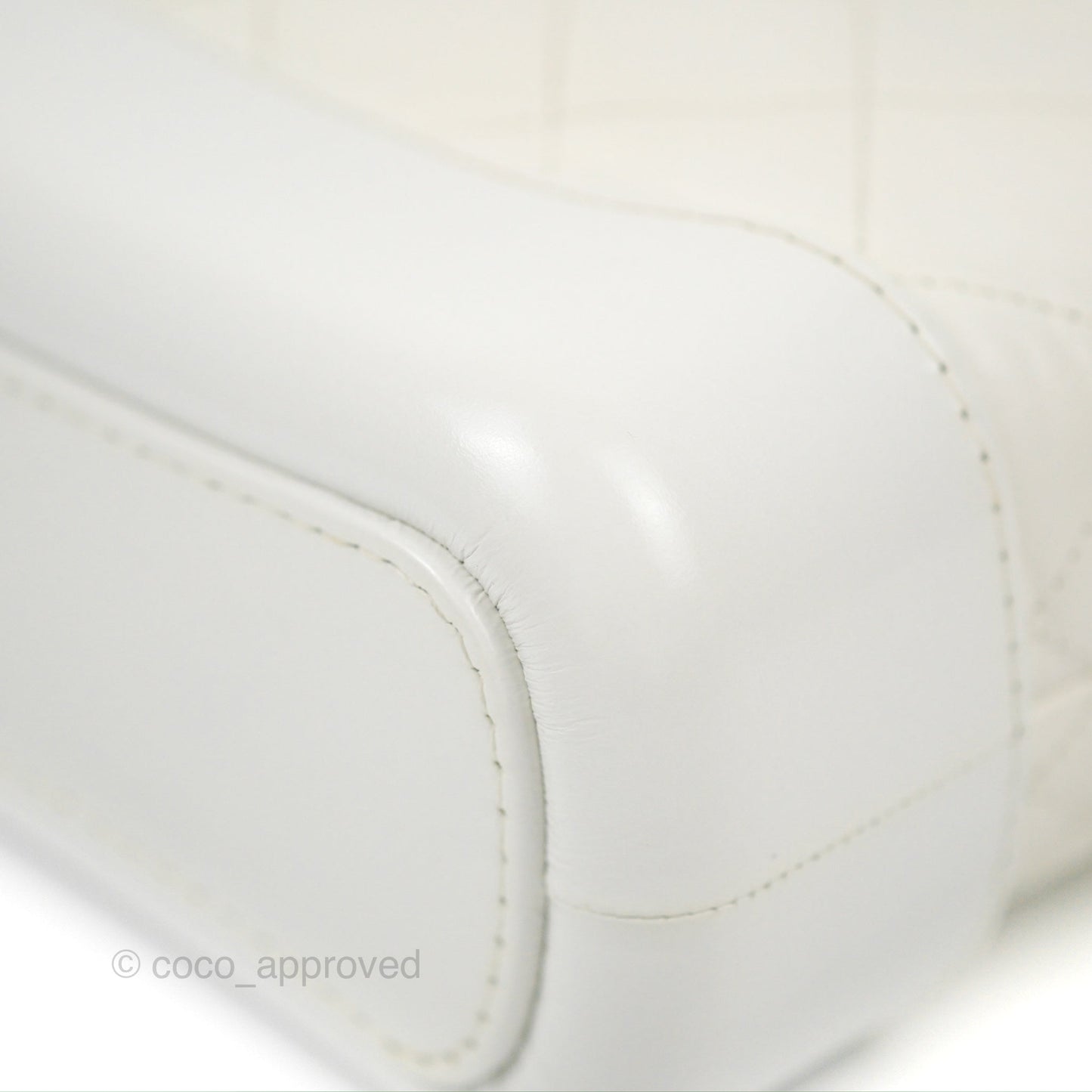 Chanel Quilted Small Gabrielle Hobo White Aged Calfskin Mixed Hardware