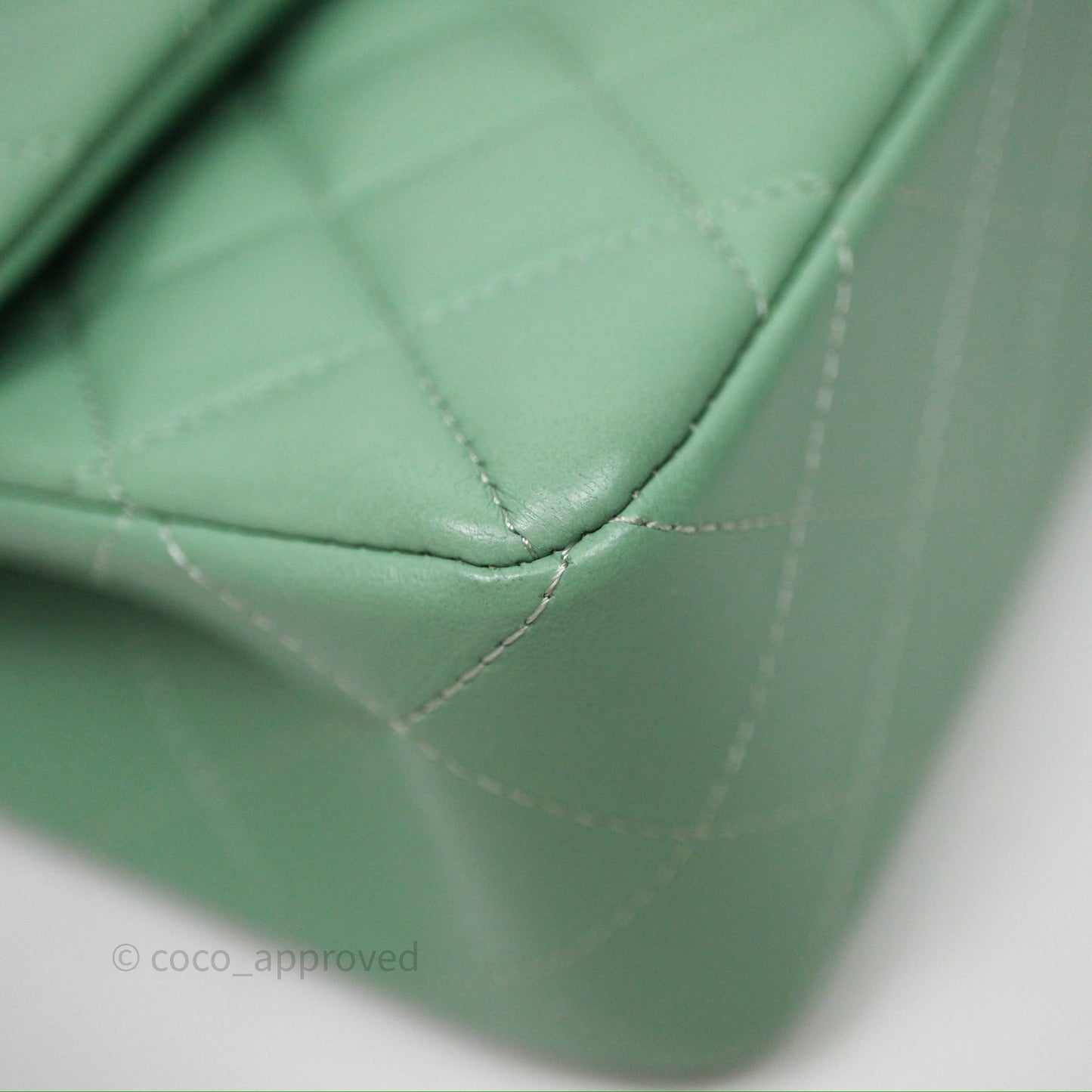 Chanel Small Classic Flap Quilted Mint Green Lambskin Gold Hardware
