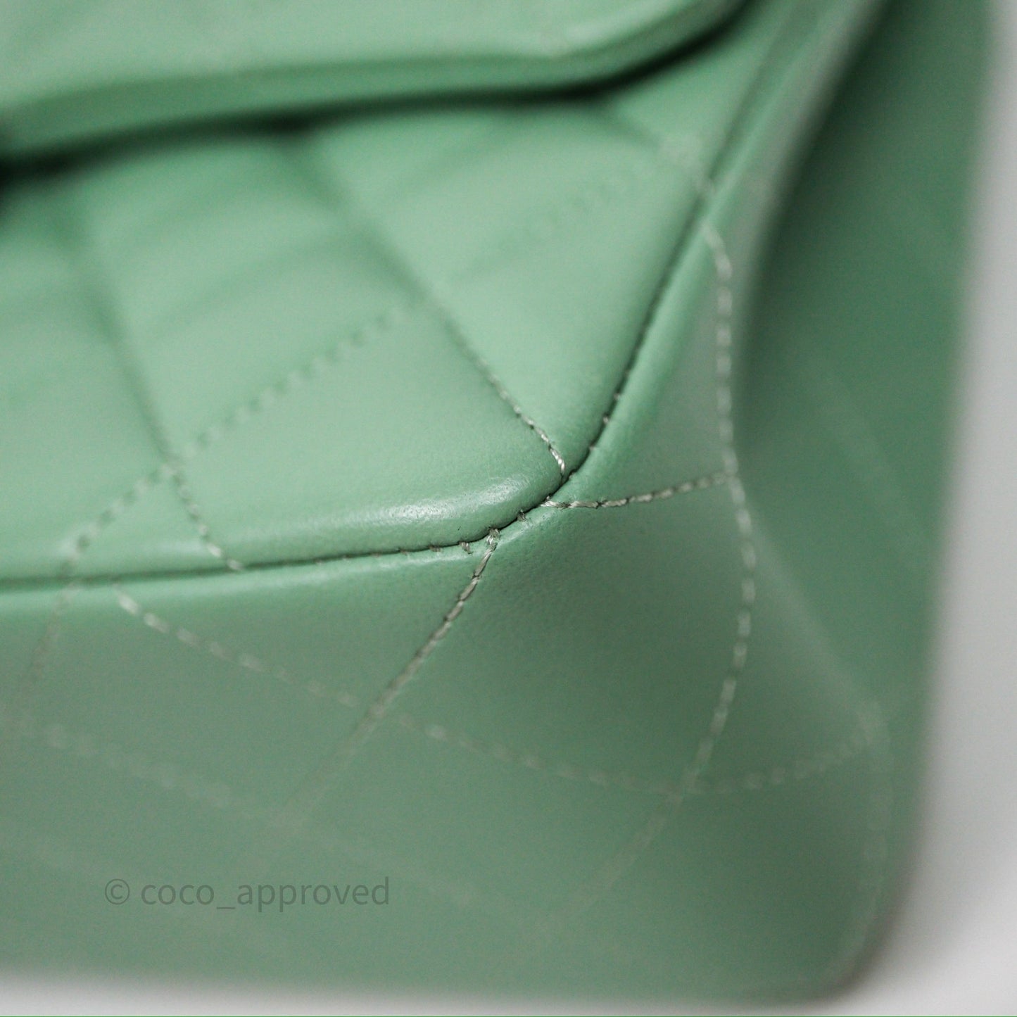 Chanel Small Classic Flap Quilted Mint Green Lambskin Gold Hardware