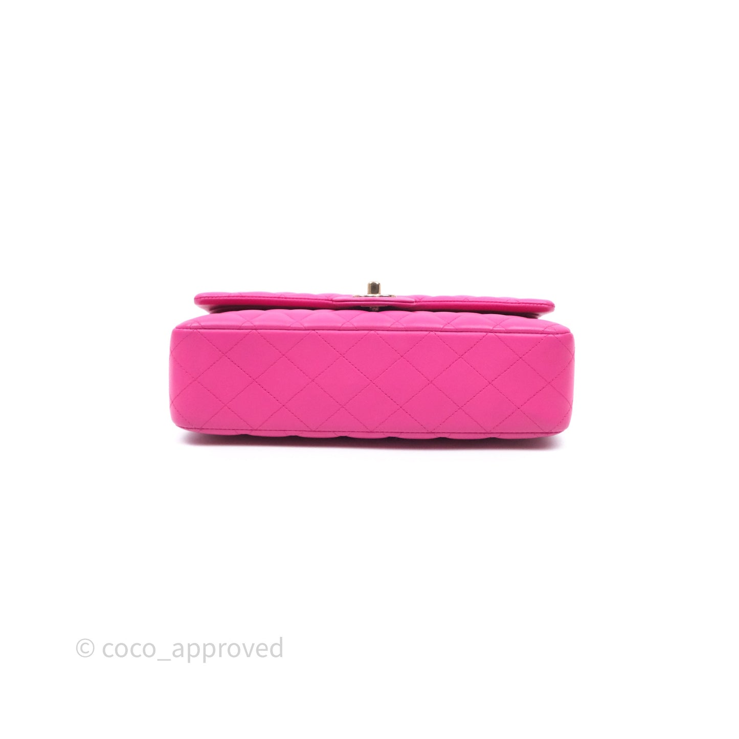 Chanel Classic M/L Medium Flap Quilted Hot Pink Lambskin Gold Hardware