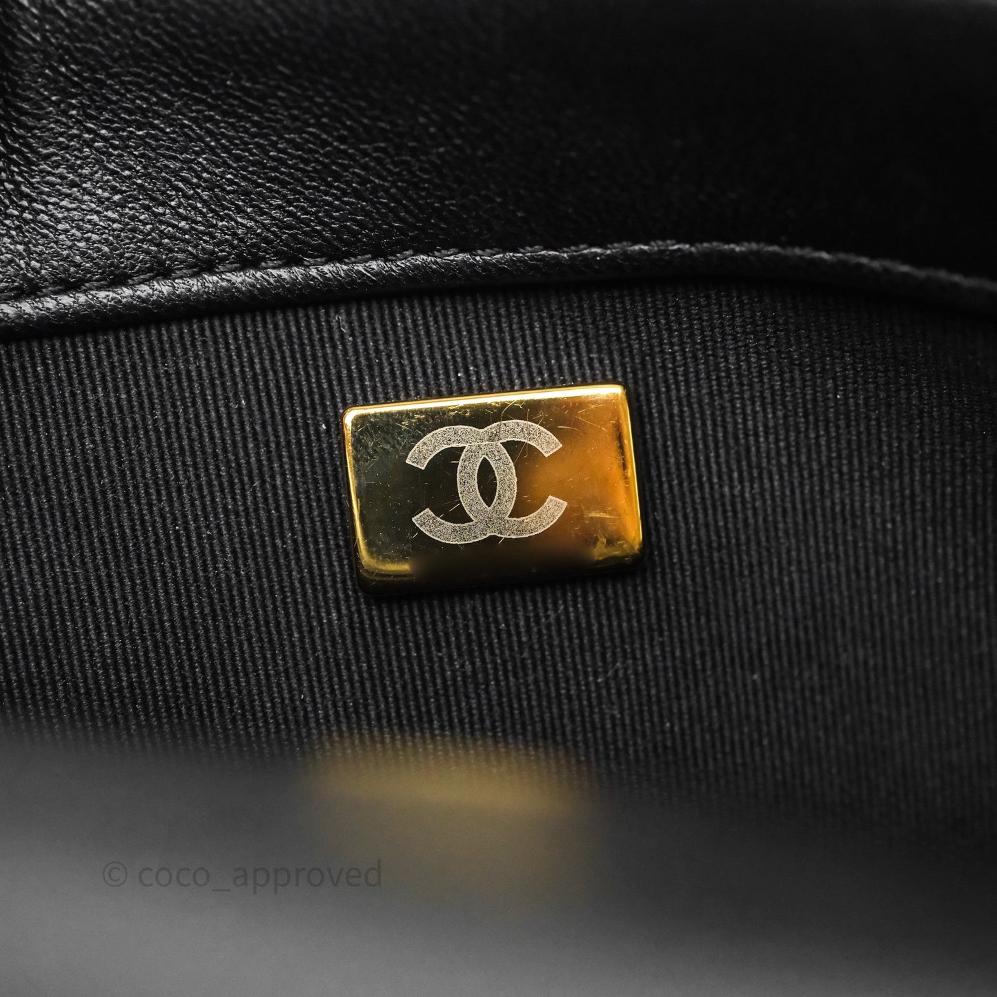 Chanel Small CC Funky Town Flap Quilted Black Lambskin Aged Gold Hardware