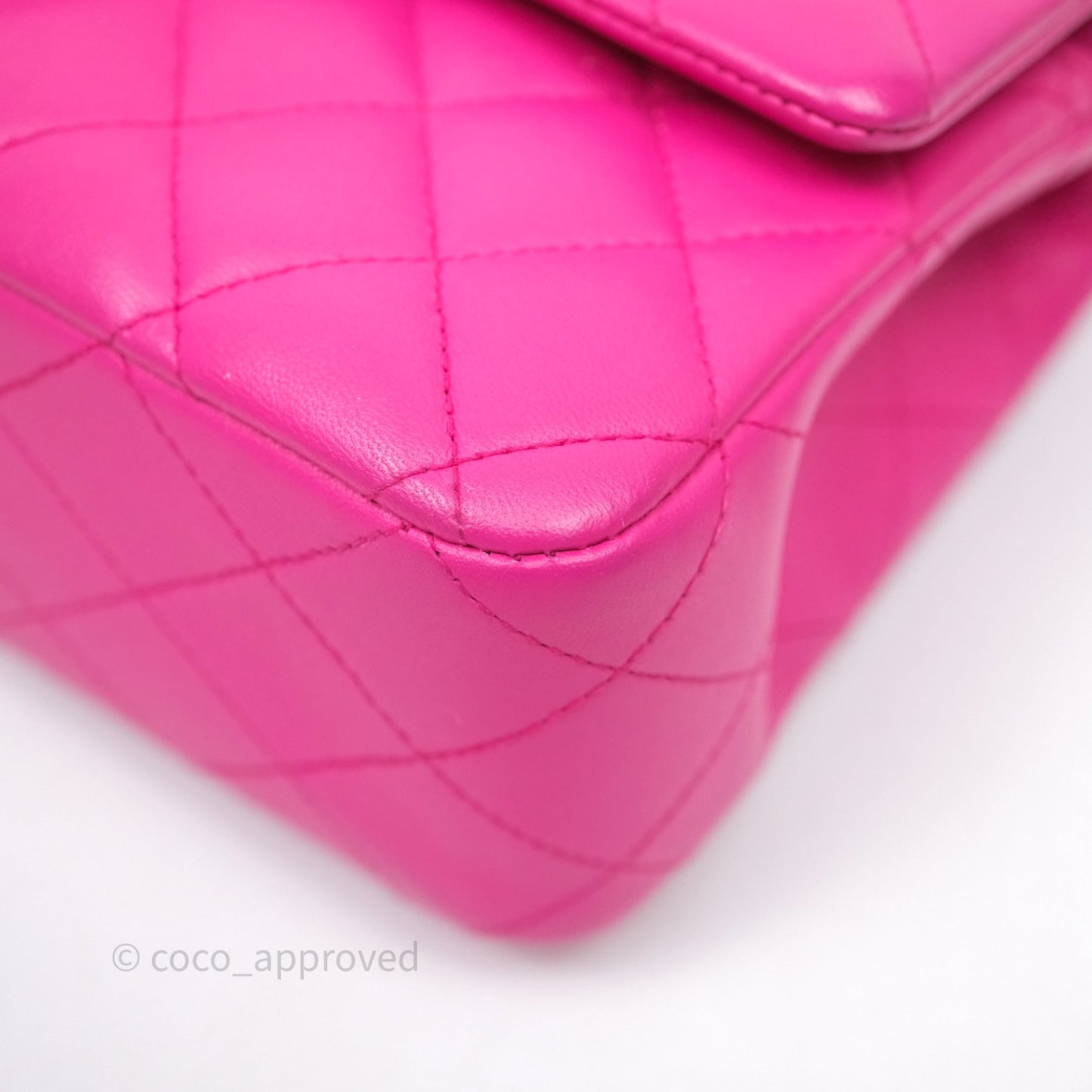 Chanel Classic M/L Medium Flap Quilted Hot Pink Lambskin Gold Hardware