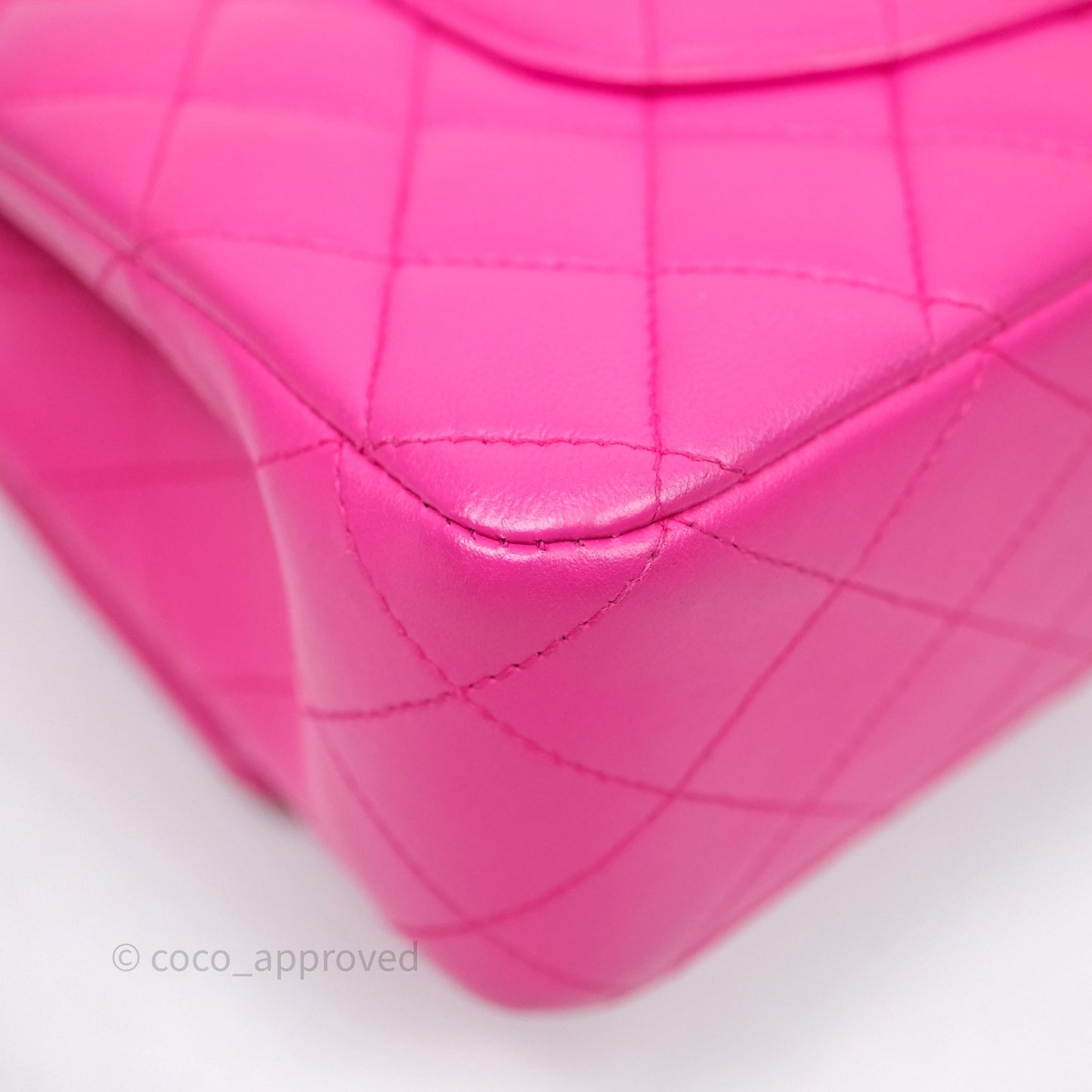 Chanel Classic M/L Medium Flap Quilted Hot Pink Lambskin Gold Hardware