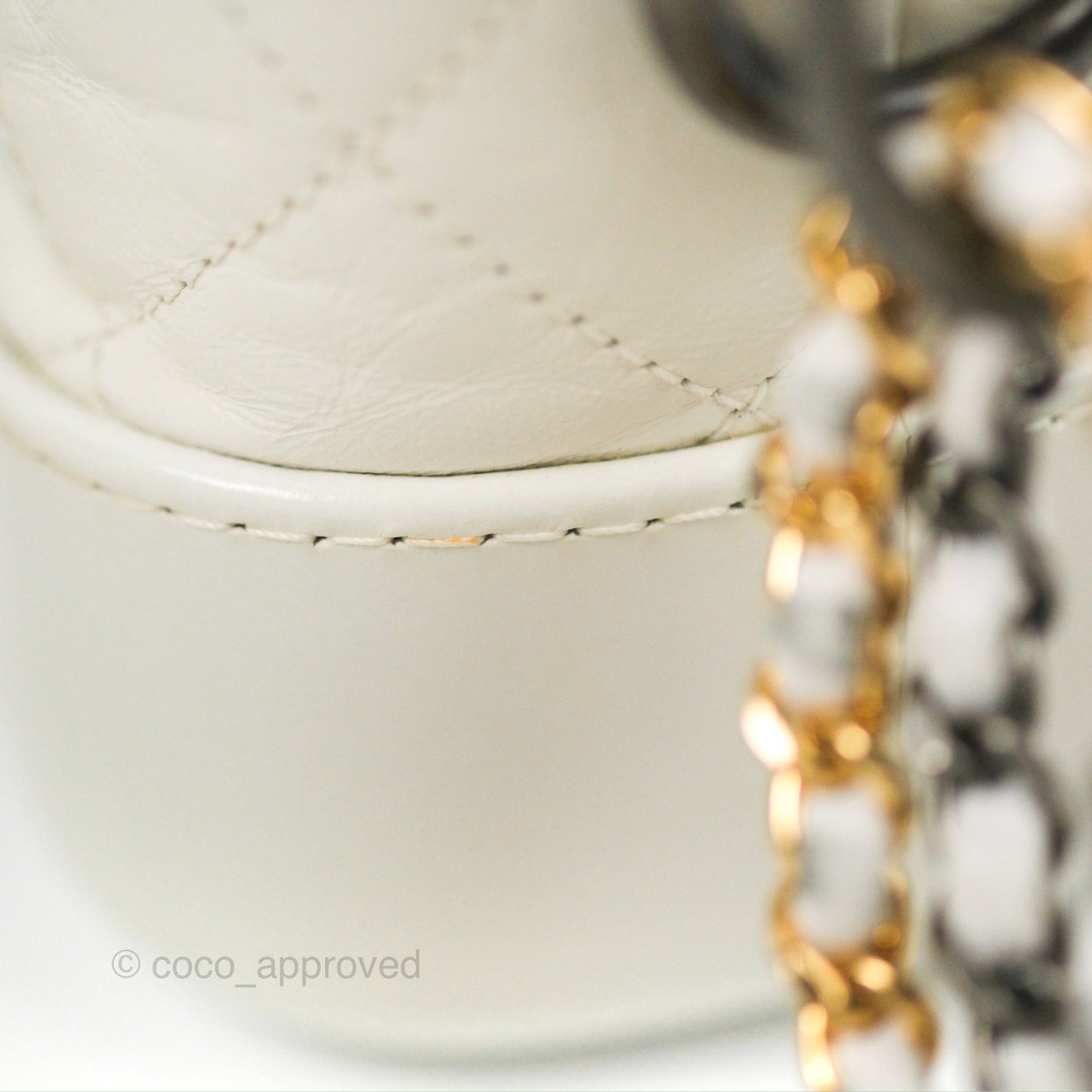 Chanel Quilted Small Gabrielle Hobo White Aged Calfskin Mixed Hardware