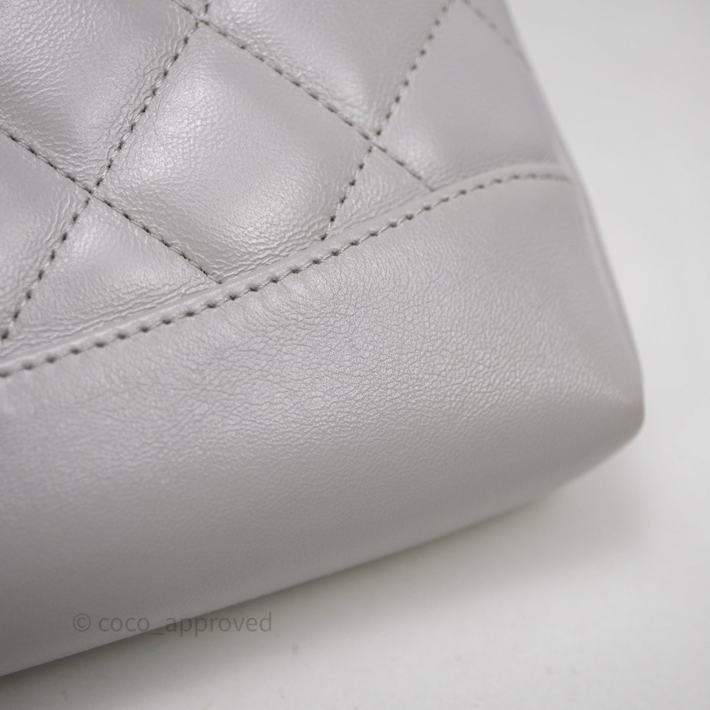 Chanel Nano 31 Grey Shiny Lambskin Gold Hardware