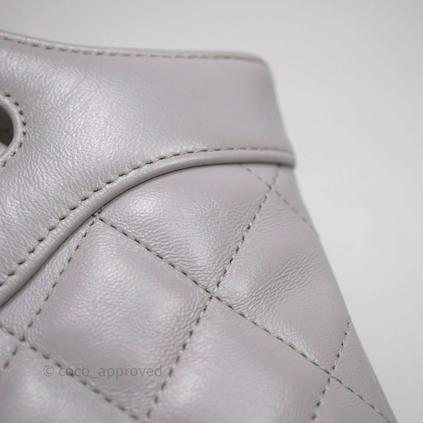 Chanel Nano 31 Grey Shiny Lambskin Gold Hardware