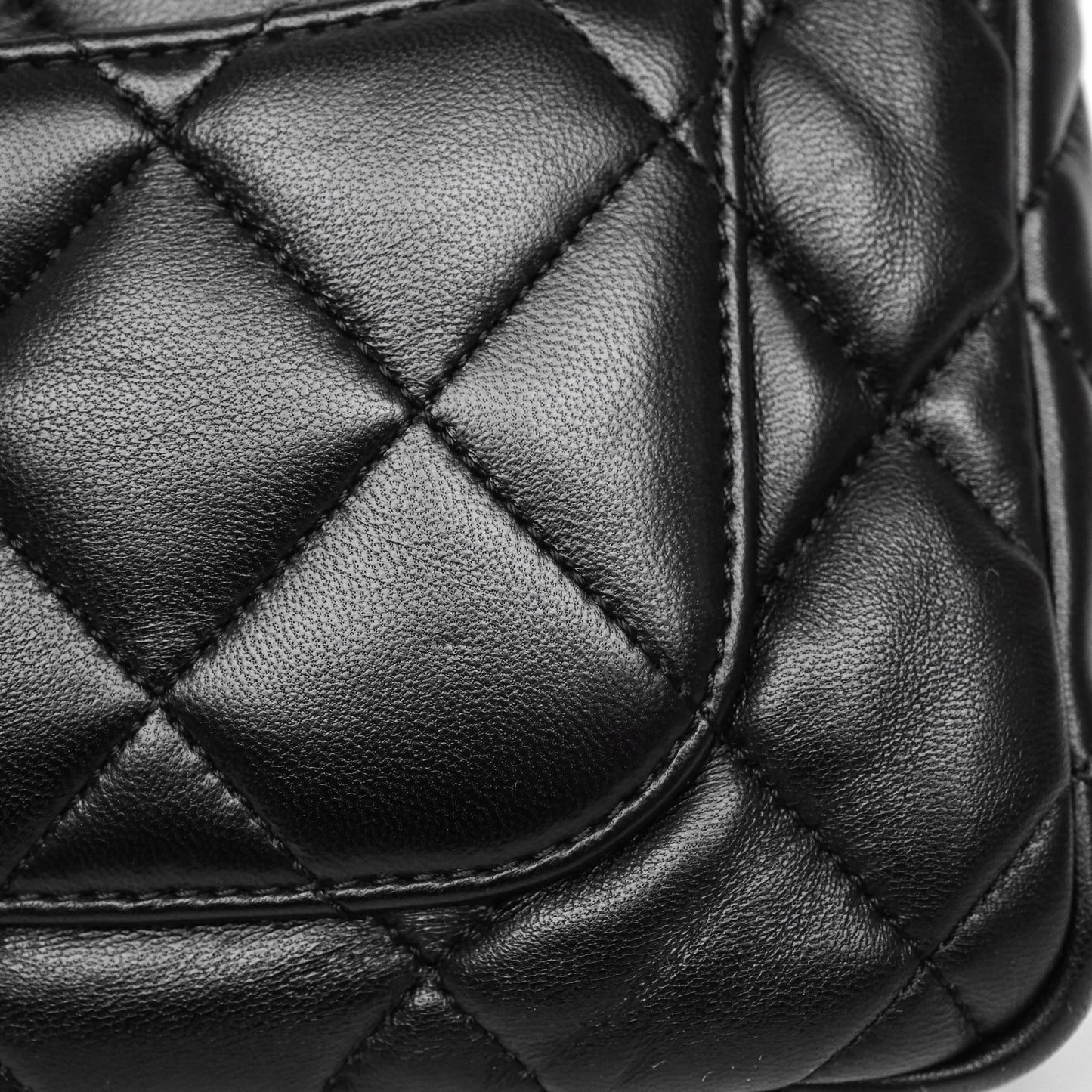 Chanel Small CC Funky Town Flap Quilted Black Lambskin Aged Gold Hardware
