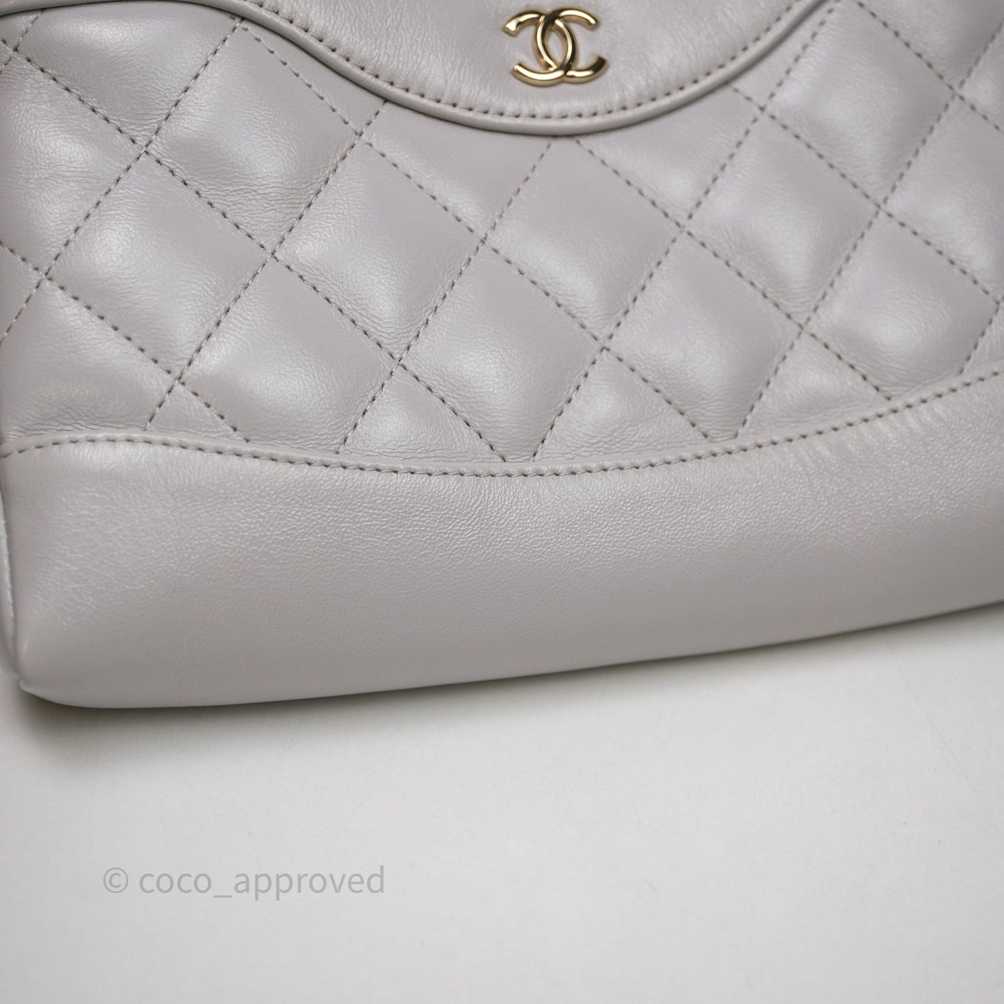 Chanel Nano 31 Grey Shiny Lambskin Gold Hardware