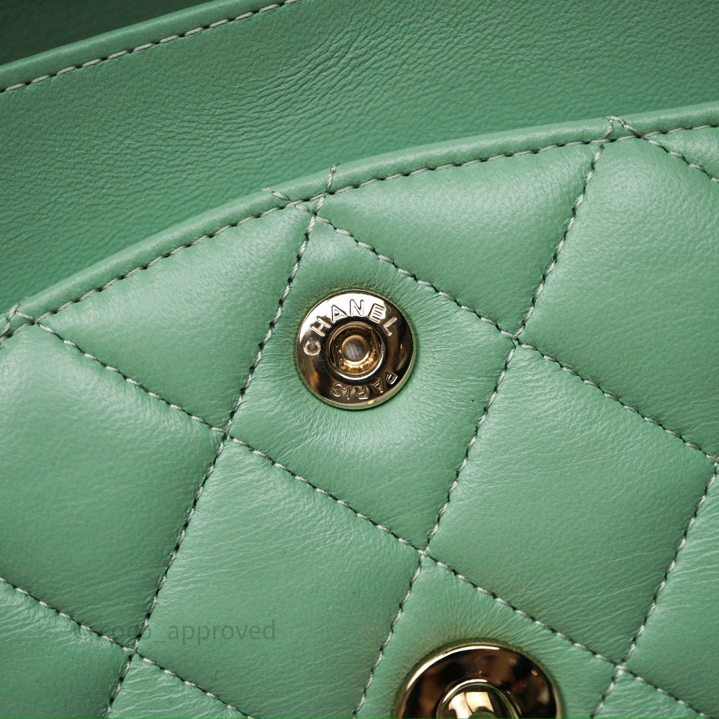 Chanel Small Classic Flap Quilted Mint Green Lambskin Gold Hardware