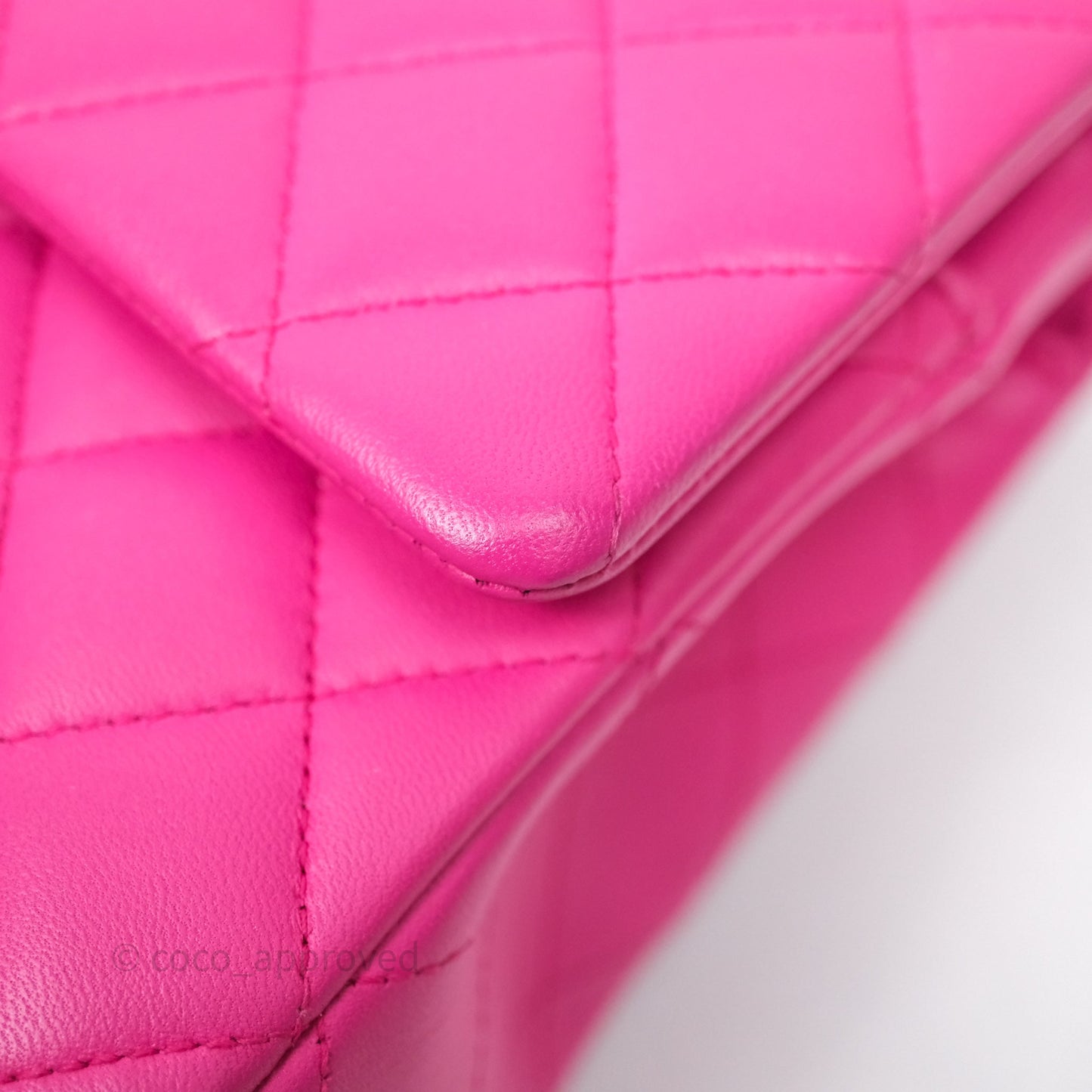Chanel Classic M/L Medium Flap Quilted Hot Pink Lambskin Gold Hardware