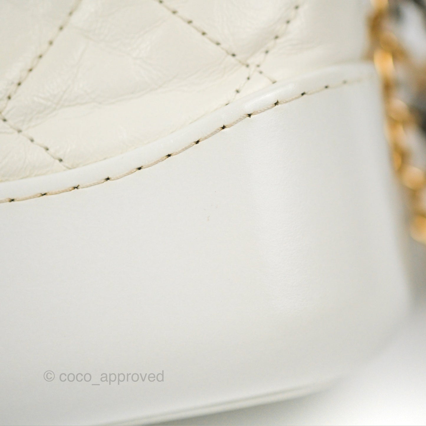 Chanel Quilted Small Gabrielle Hobo White Aged Calfskin Mixed Hardware