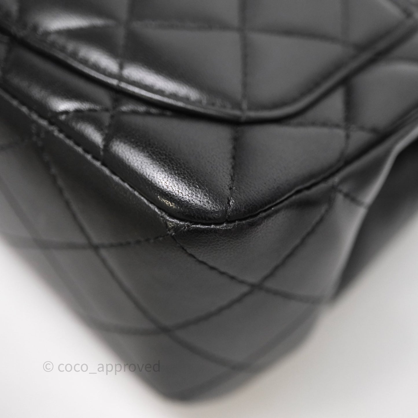 Chanel Mini Square Quilted Black Lambskin Gold Hardware