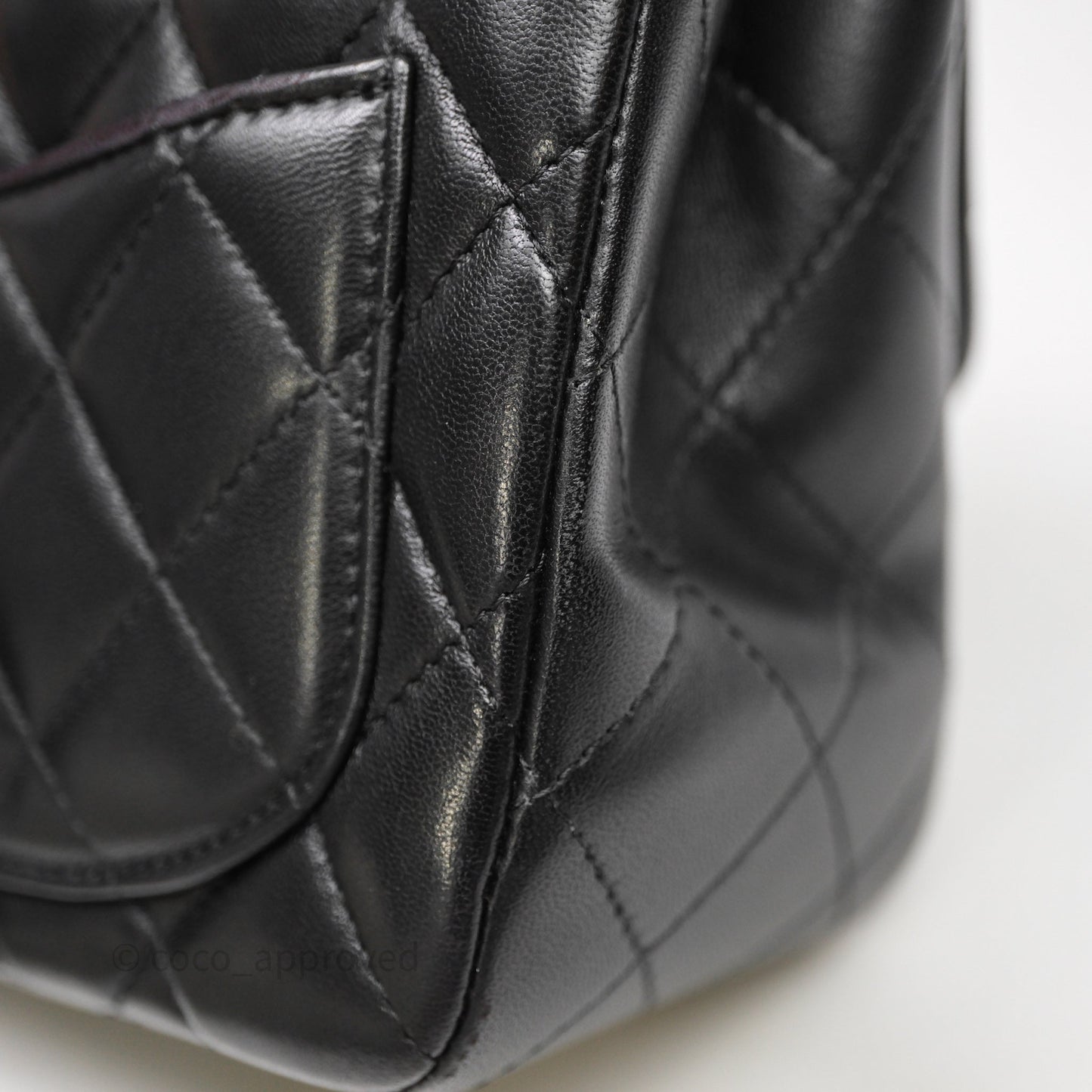 Chanel Mini Square Quilted Black Lambskin Gold Hardware