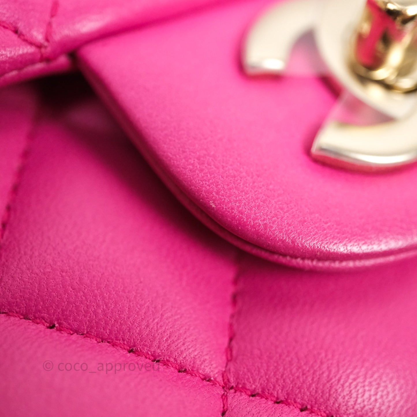 Chanel Classic M/L Medium Flap Quilted Hot Pink Lambskin Gold Hardware