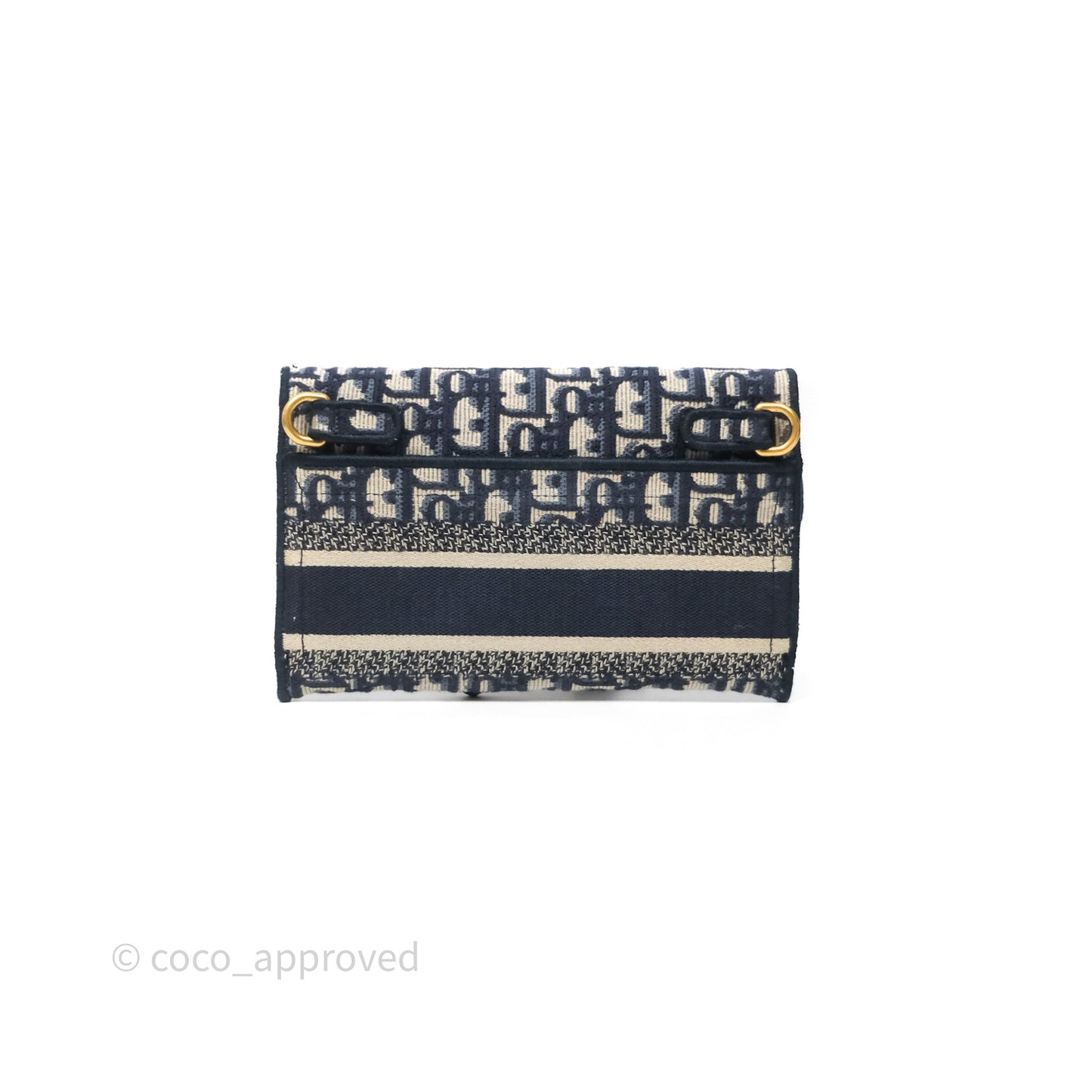 Christian Dior Navy Oblique Slim Saddle Pouch