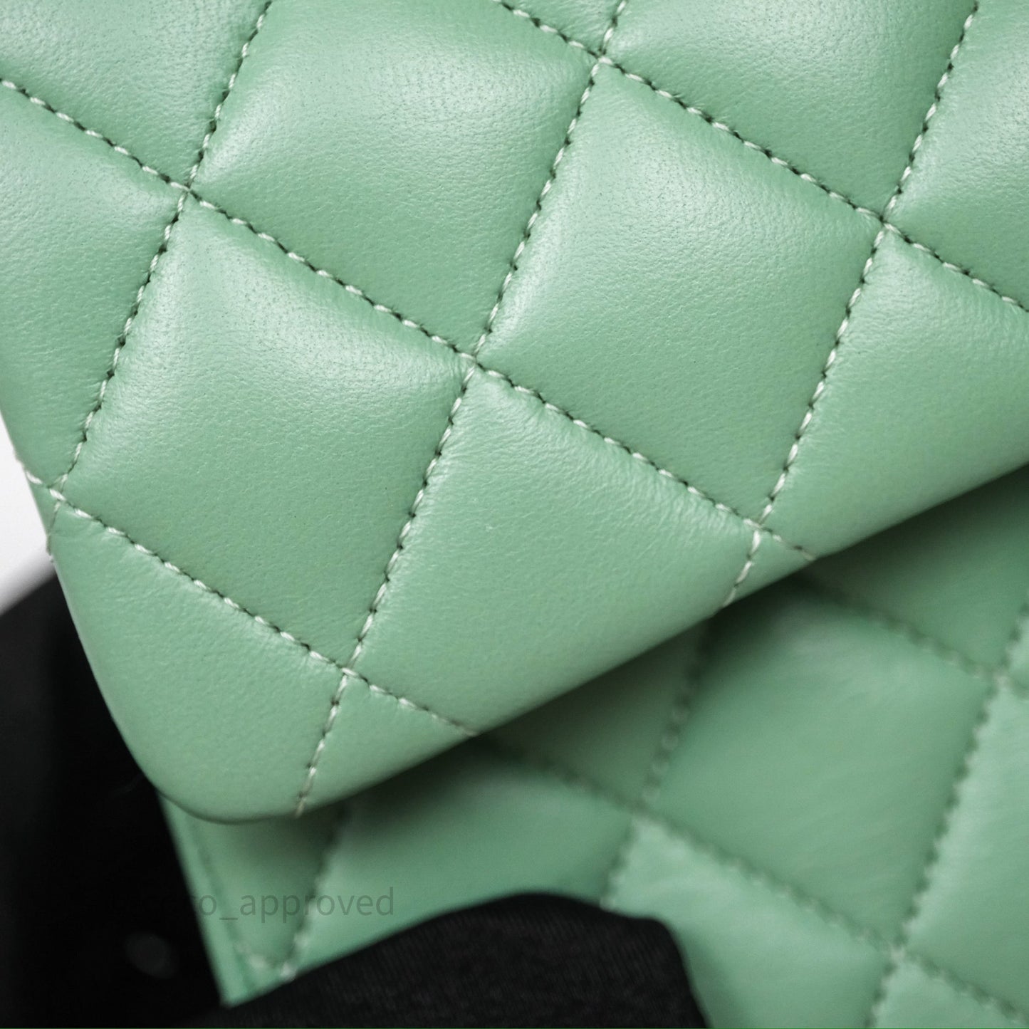 Chanel Small Classic Flap Quilted Mint Green Lambskin Gold Hardware