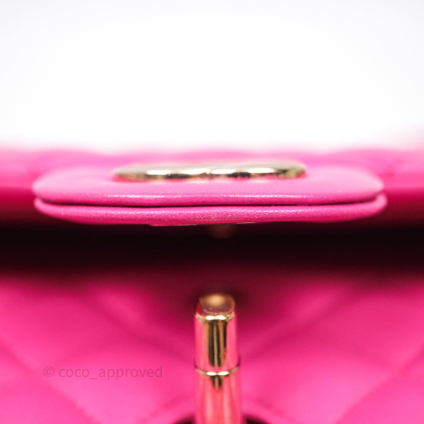 Chanel Classic M/L Medium Flap Quilted Hot Pink Lambskin Gold Hardware