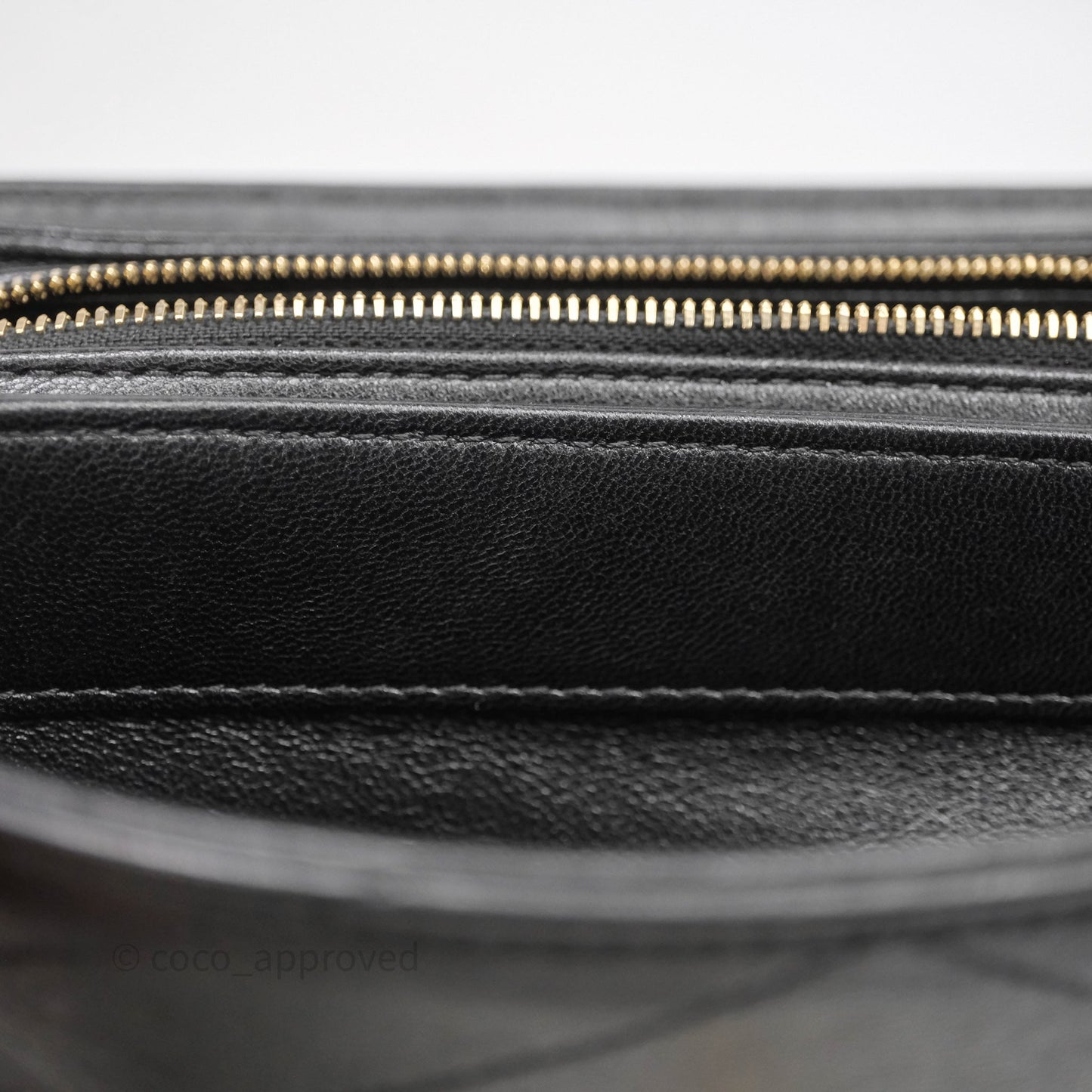 Chanel Chevron Flap Bag Black Calfskin Aged Gold Hardware