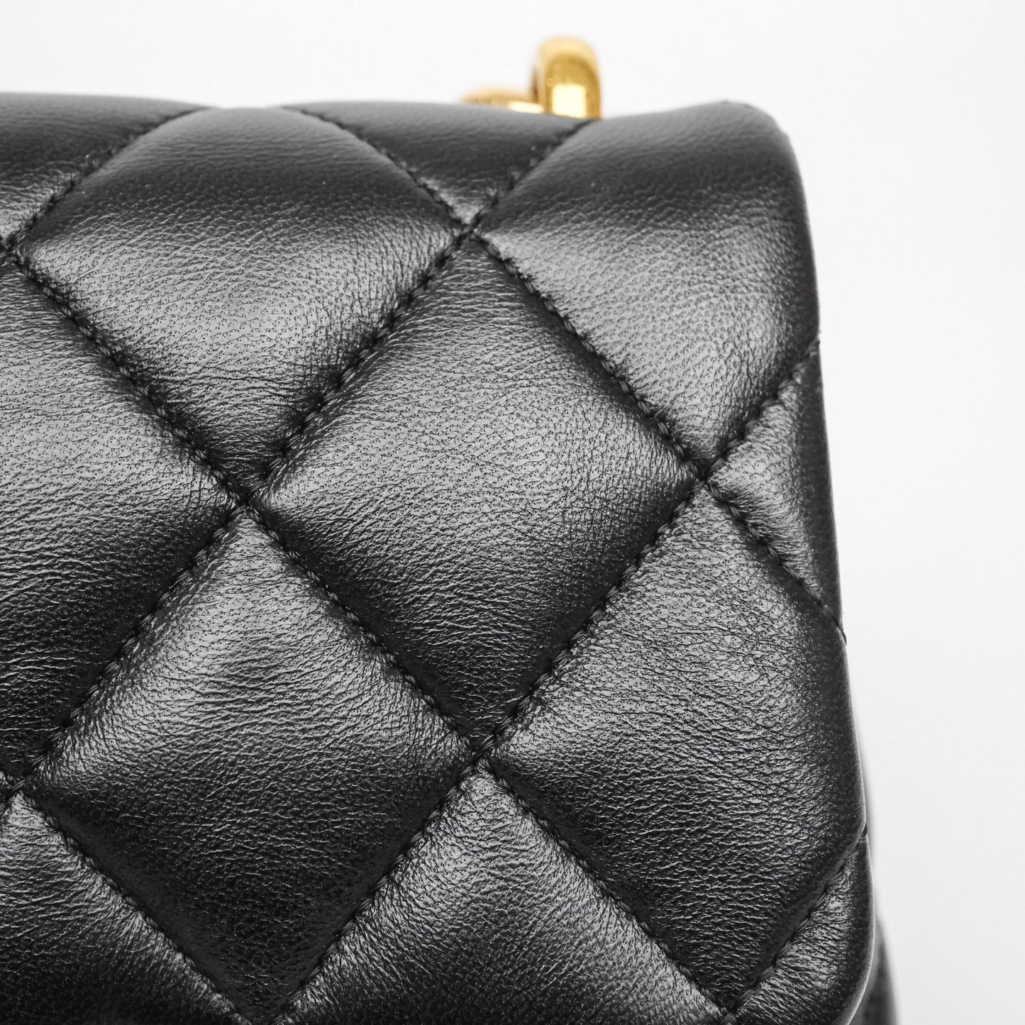 Chanel Small CC Funky Town Flap Quilted Black Lambskin Aged Gold Hardware