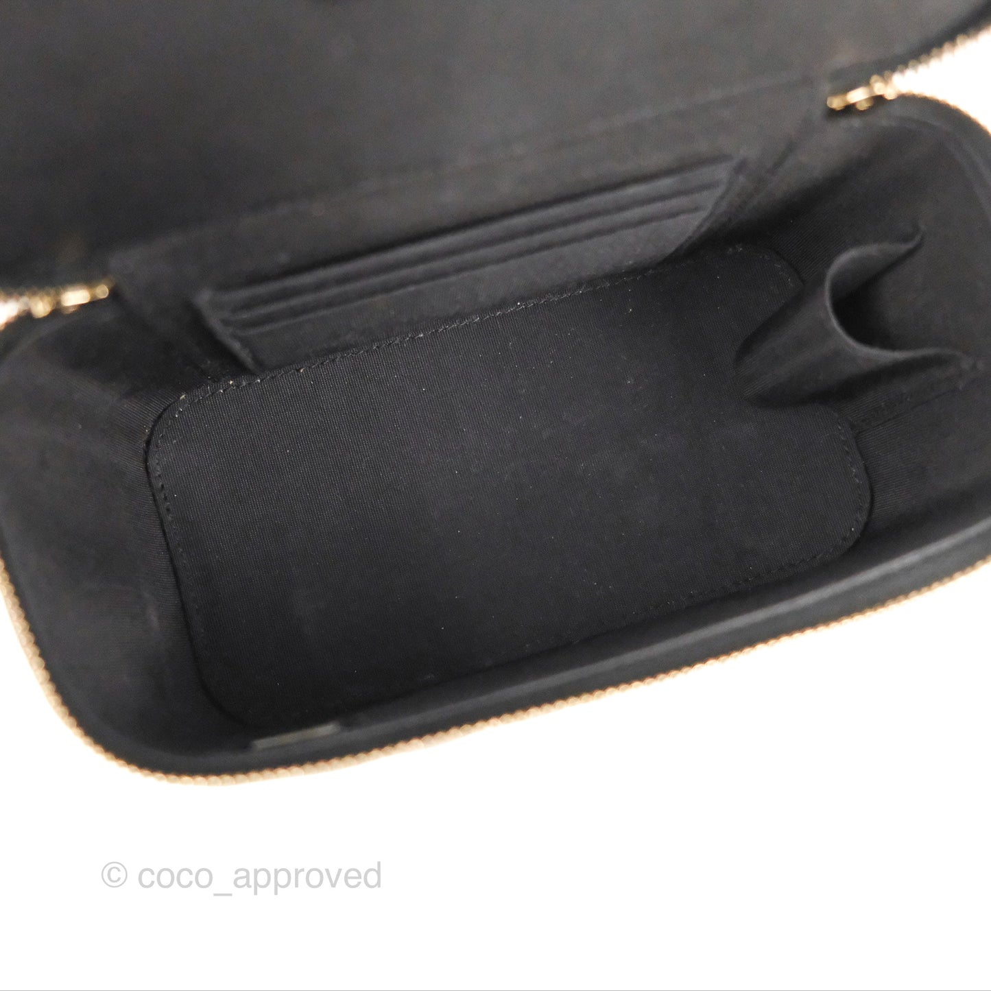 Chanel Vanity Rectangular Top Handle Black Lambskin Gold Hardware