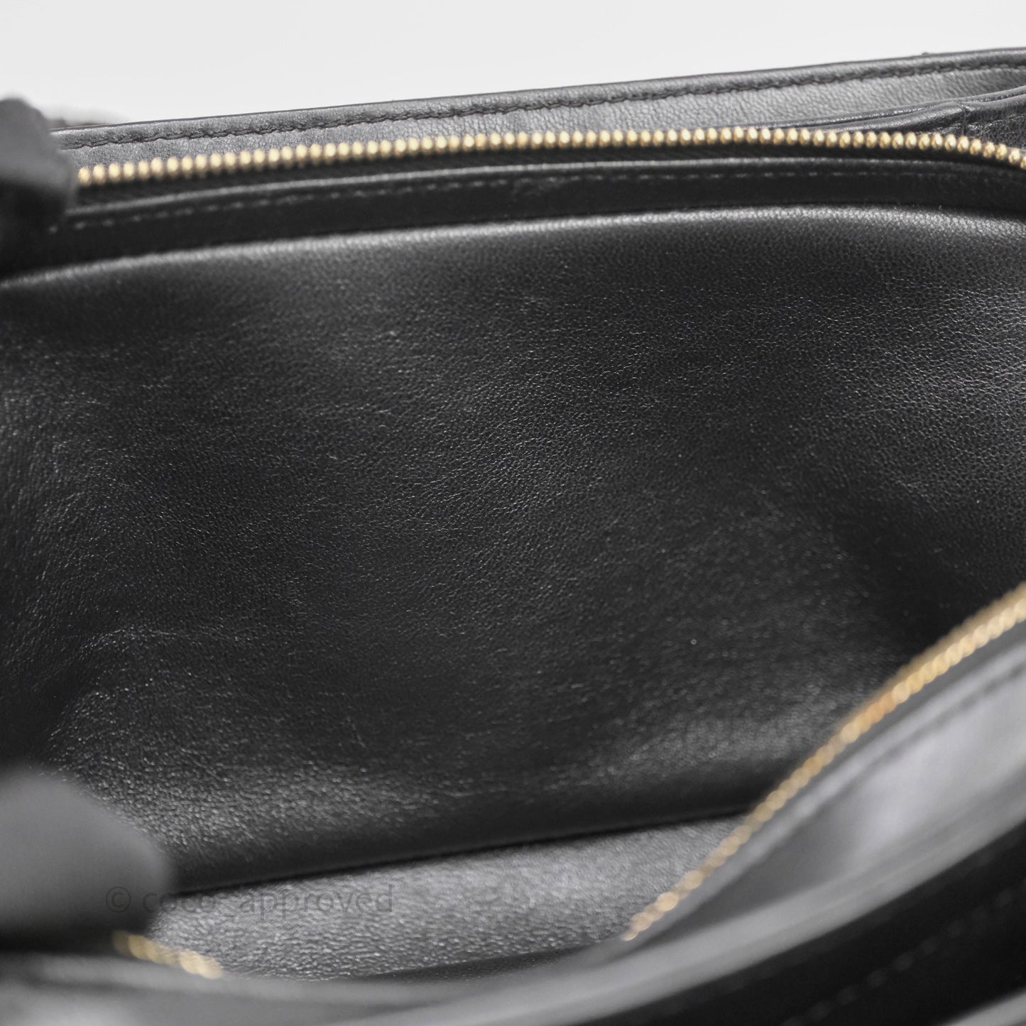 Chanel Chevron Flap Bag Black Calfskin Aged Gold Hardware