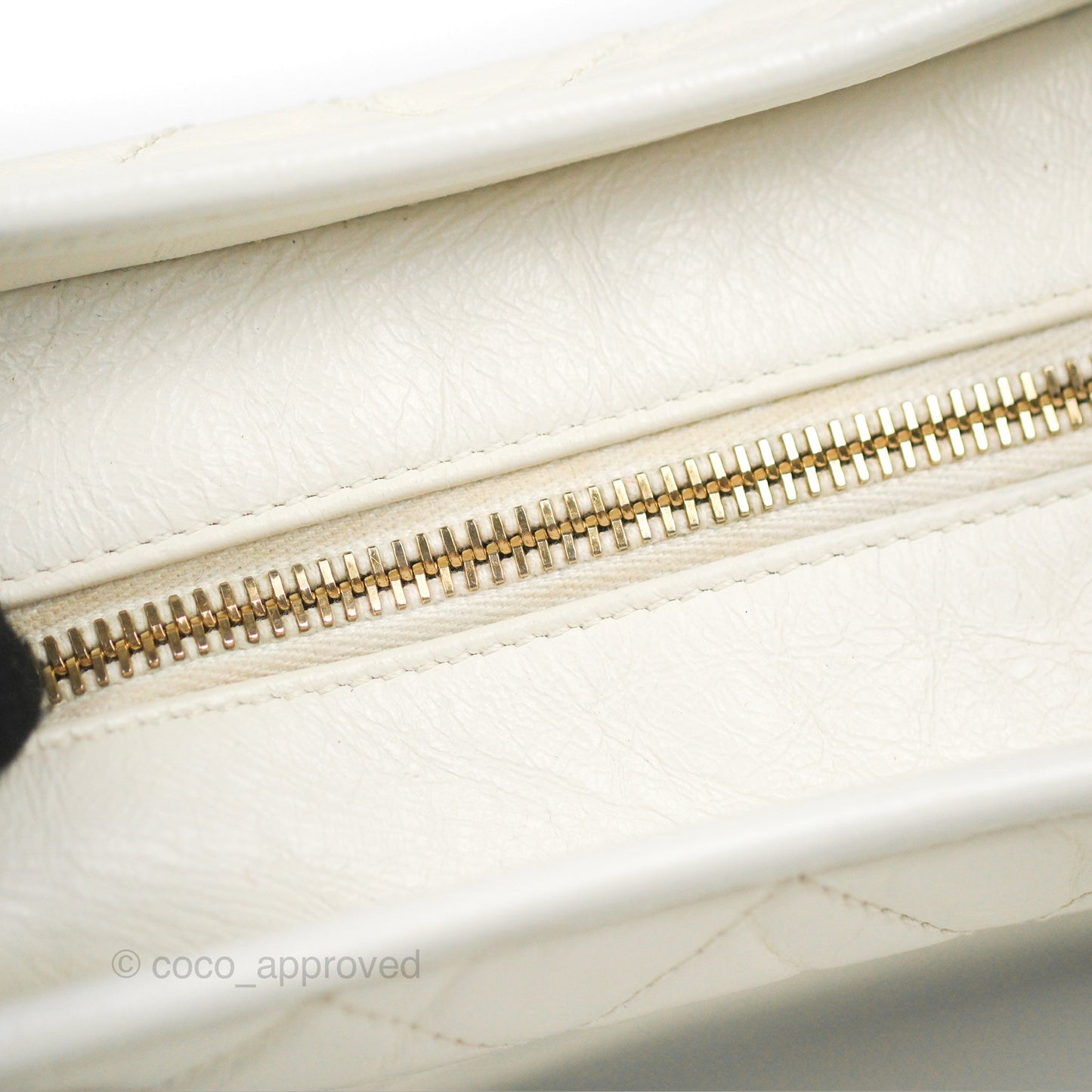 Chanel Quilted Small Gabrielle Hobo White Aged Calfskin Mixed Hardware