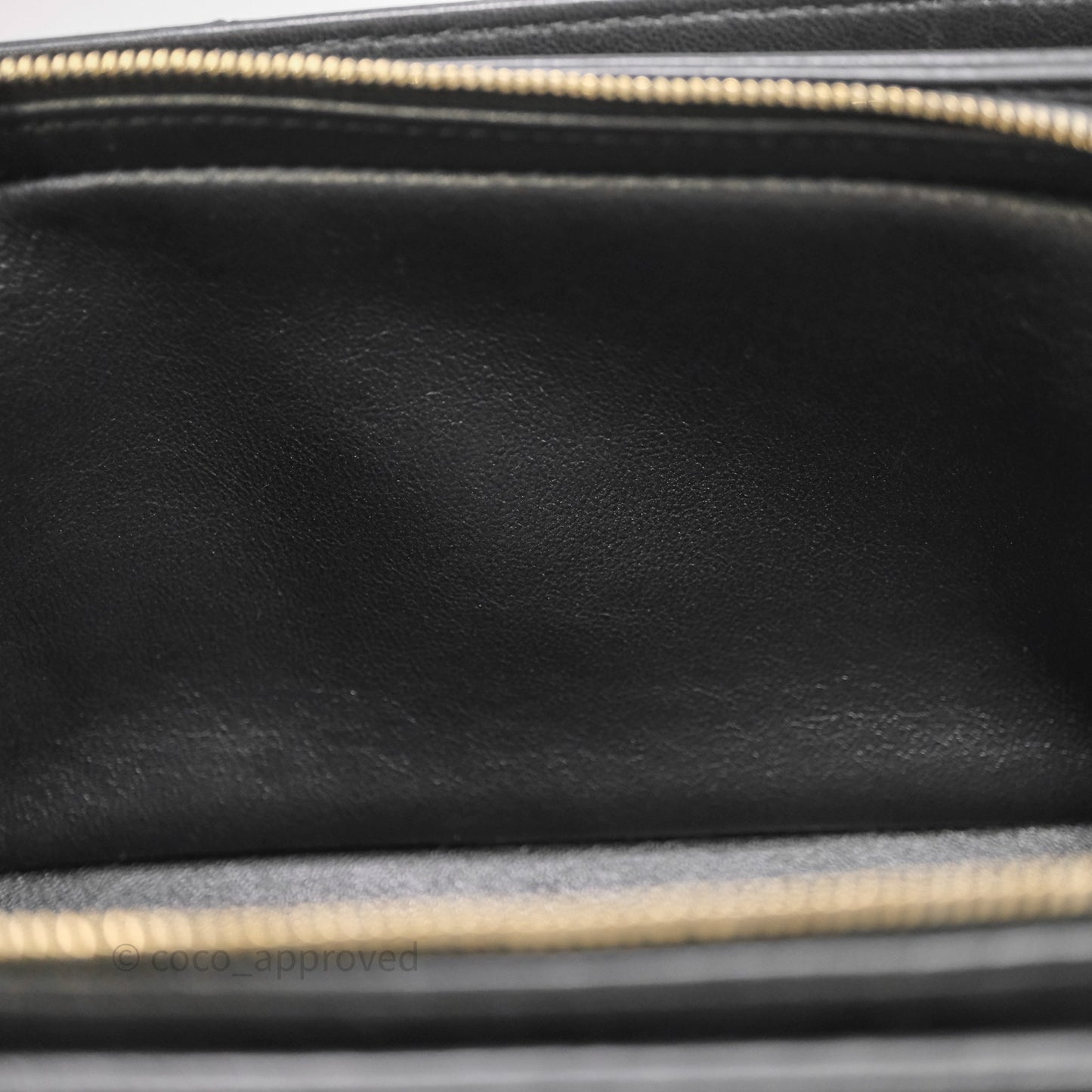 Chanel Chevron Flap Bag Black Calfskin Aged Gold Hardware
