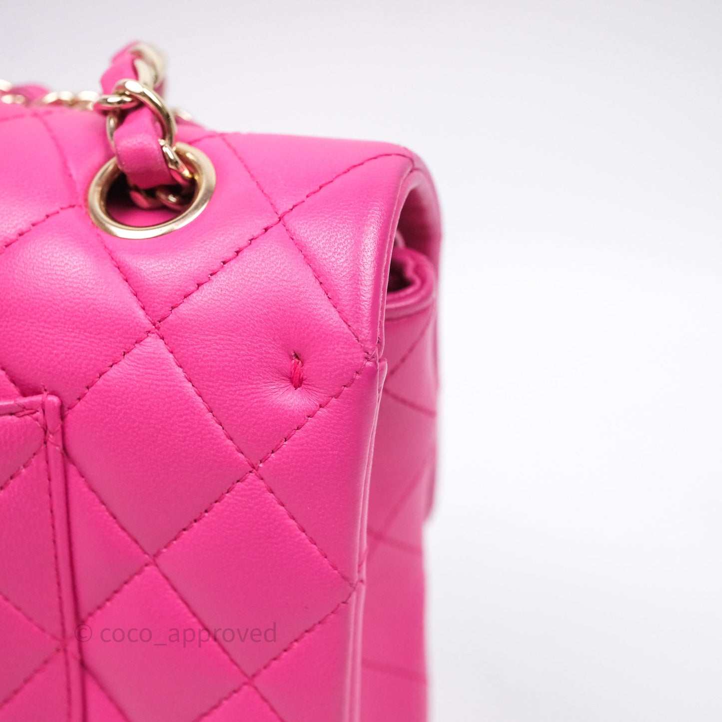 Chanel Classic M/L Medium Flap Quilted Hot Pink Lambskin Gold Hardware