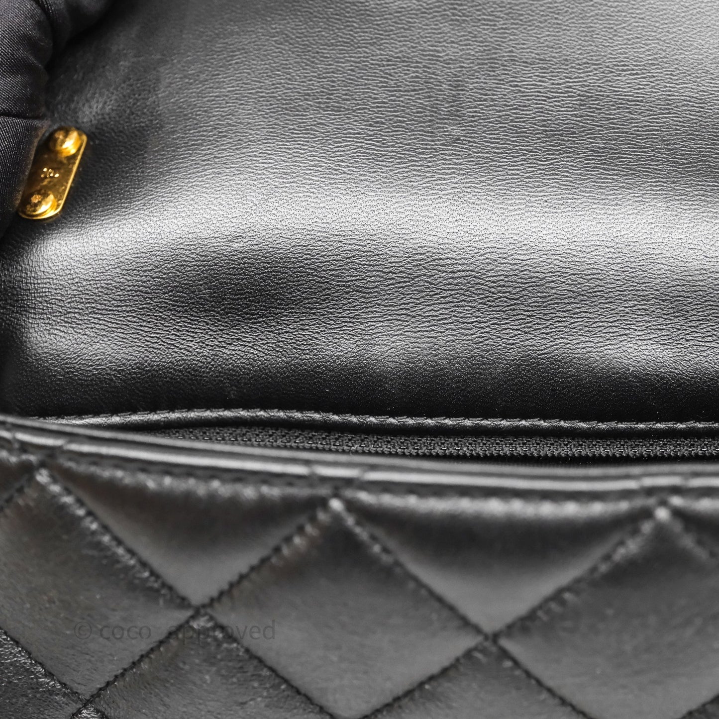 Chanel Small CC Funky Town Flap Quilted Black Lambskin Aged Gold Hardware