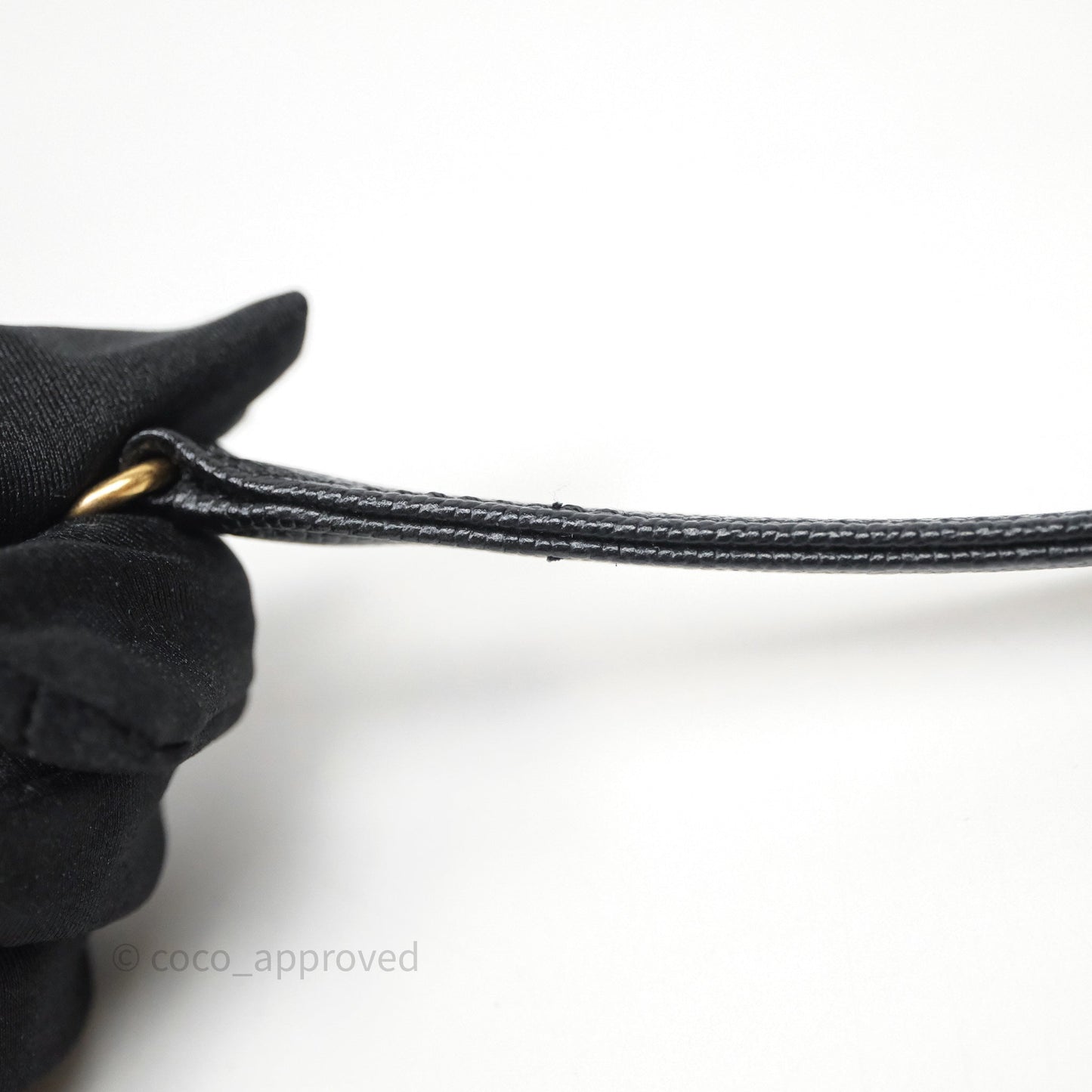 Chanel Medium Quilted Coco Handle Chevron Black Caviar Aged Gold Hardware Lizard Handle