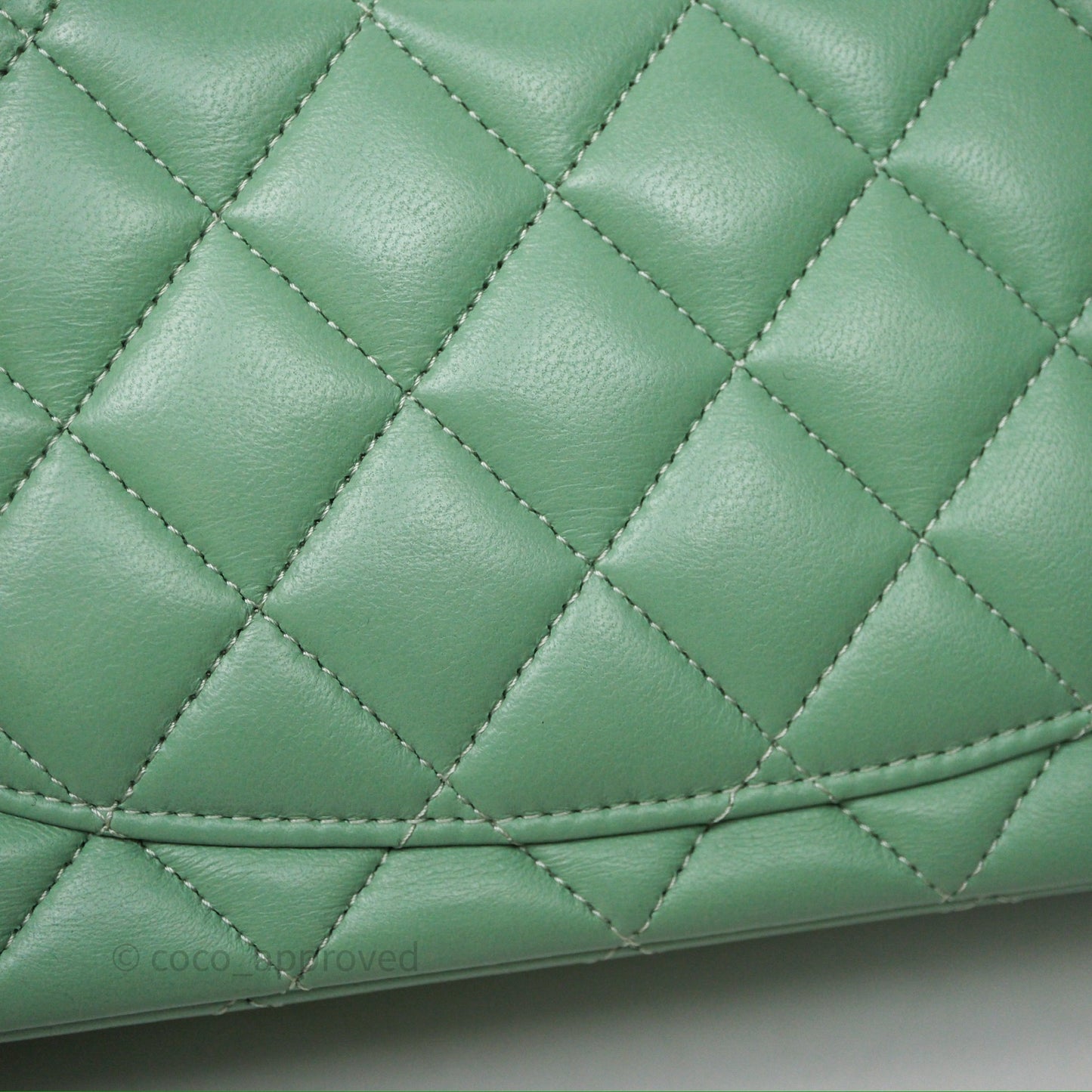 Chanel Small Classic Flap Quilted Mint Green Lambskin Gold Hardware