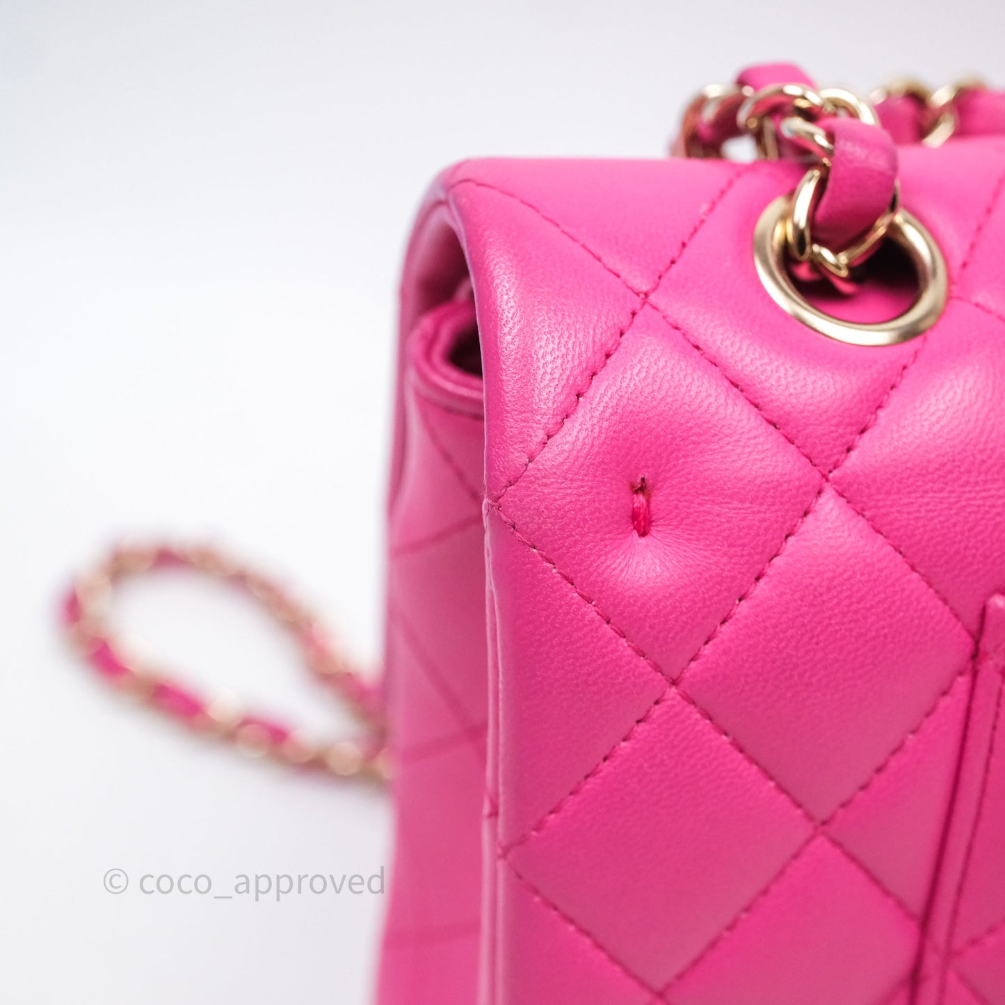 Chanel Classic M/L Medium Flap Quilted Hot Pink Lambskin Gold Hardware