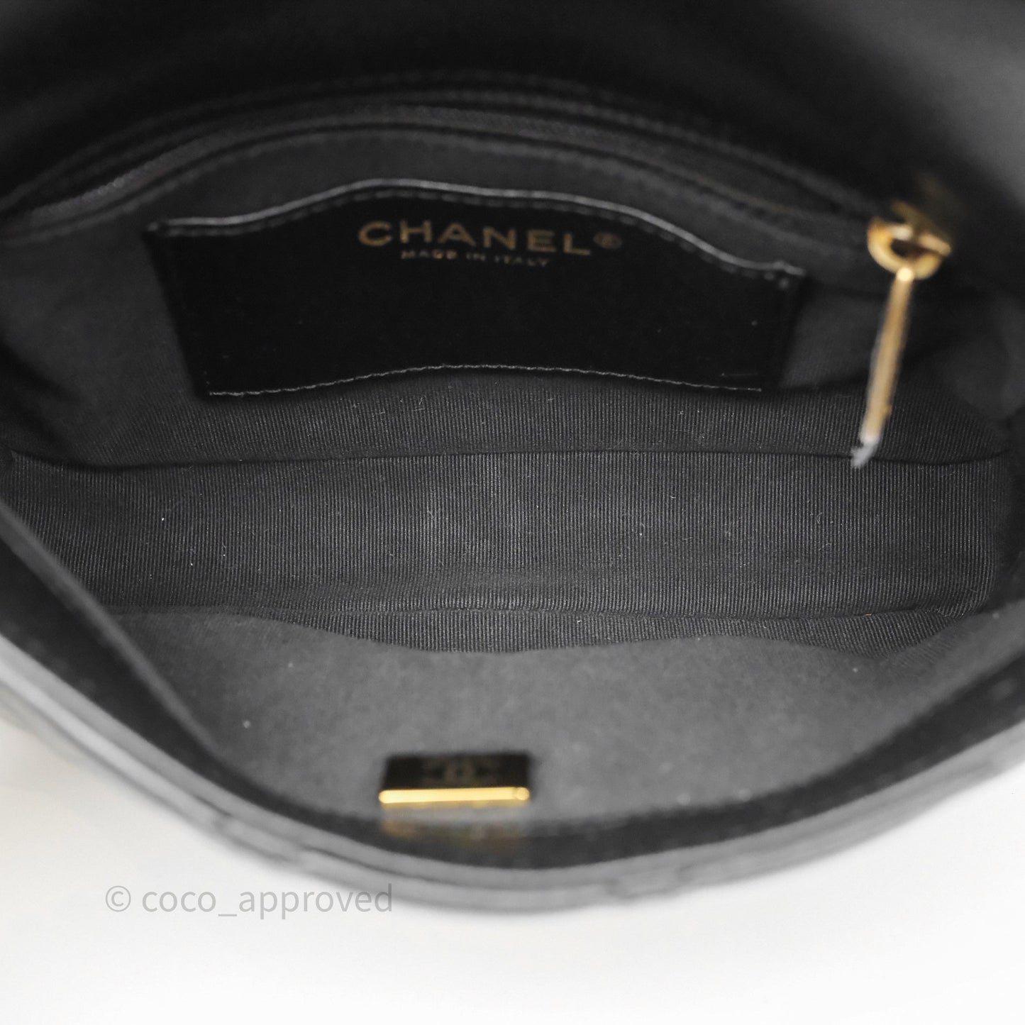 Chanel Small CC Funky Town Flap Quilted Black Lambskin Aged Gold Hardware