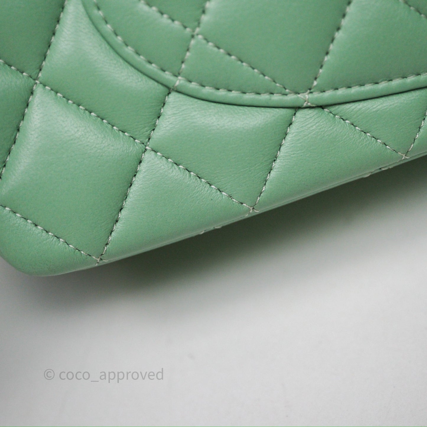 Chanel Small Classic Flap Quilted Mint Green Lambskin Gold Hardware