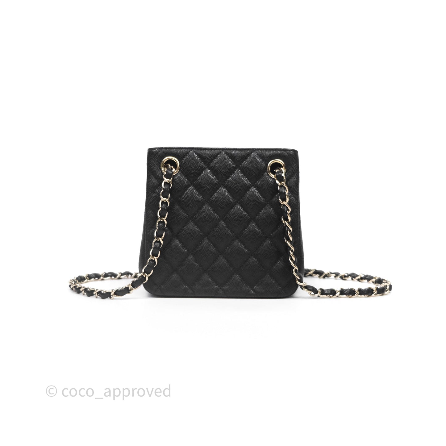 Chanel Mini Bucket Tote Black Caviar Gold Hardware 22S
