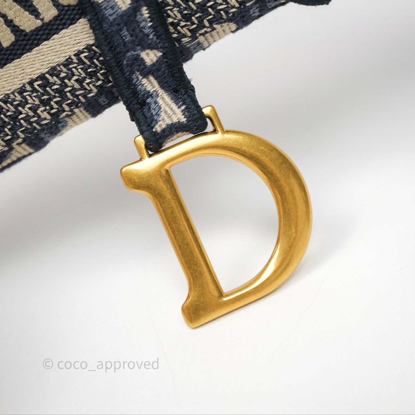 Christian Dior Navy Oblique Slim Saddle Pouch