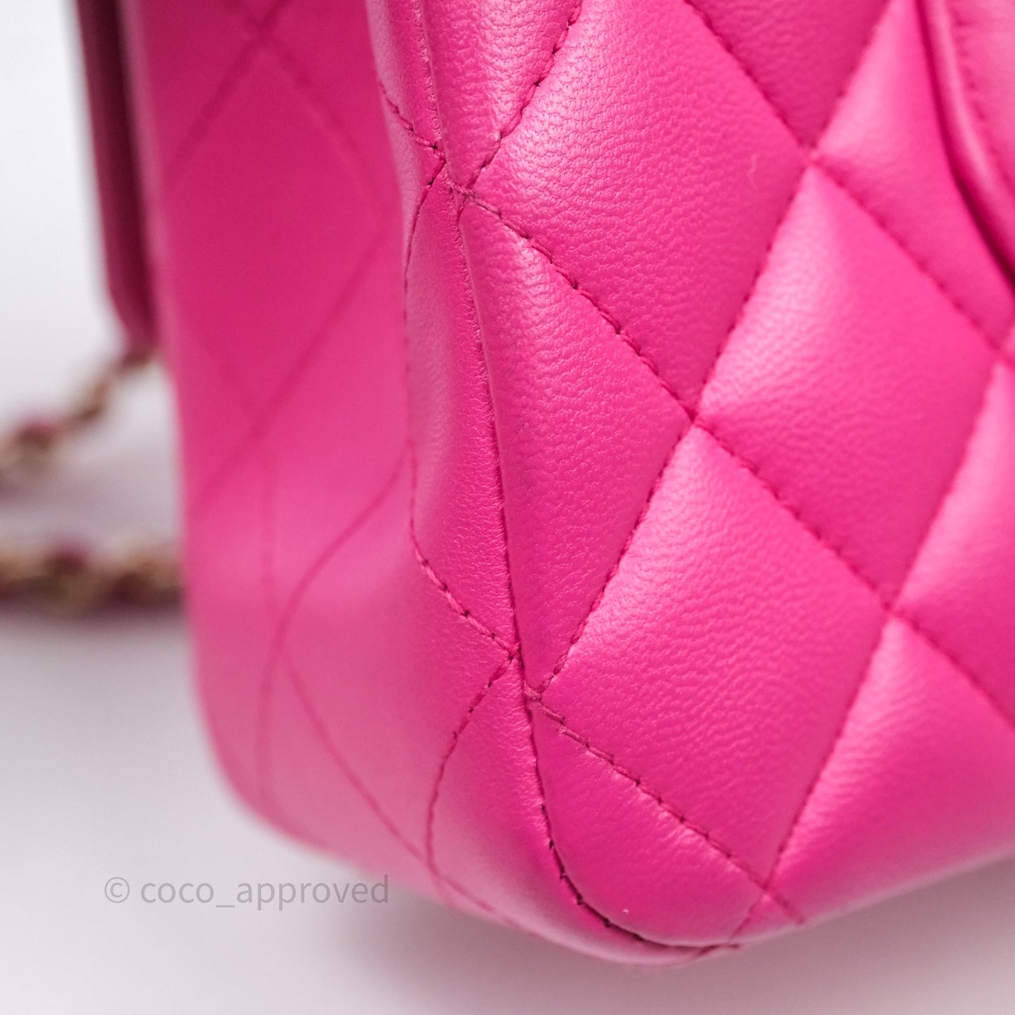 Chanel Classic M/L Medium Flap Quilted Hot Pink Lambskin Gold Hardware